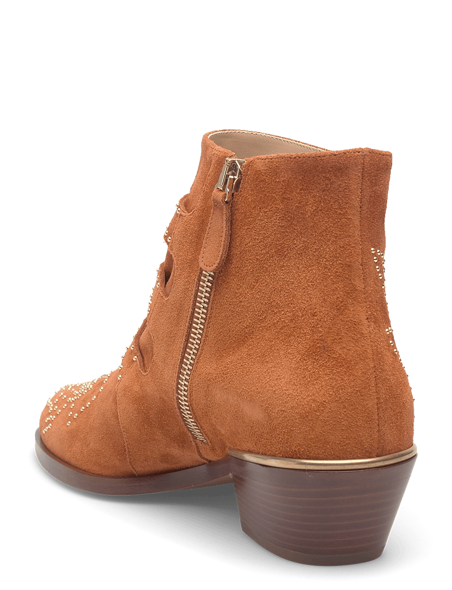 Chloé - Susanna studded suede ankle boots - heeled ankle boots - brown - 2