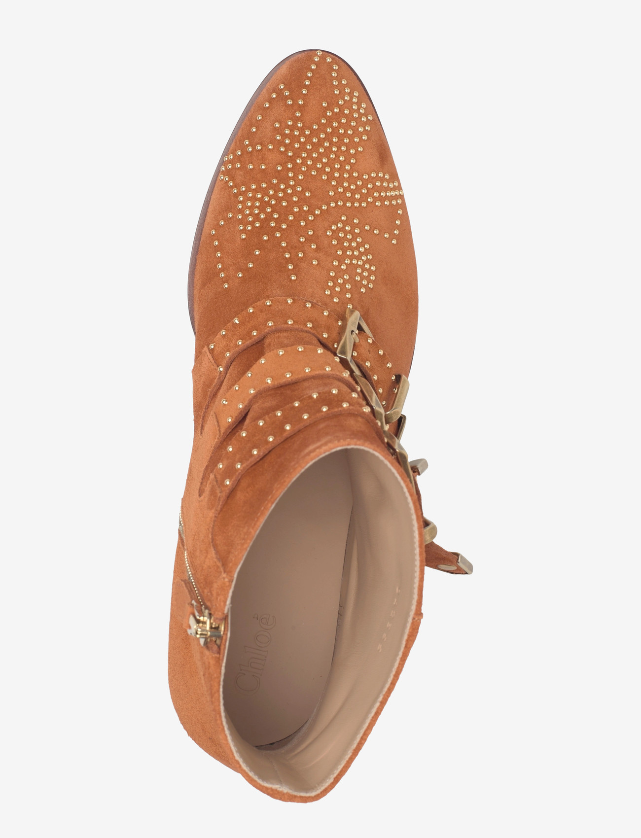 Chloé - Susanna studded suede ankle boots - kontsaga poolsaapad - brown - 3