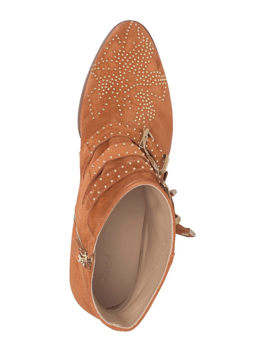 Chloé - Susanna studded suede ankle boots - heeled ankle boots - brown - 3