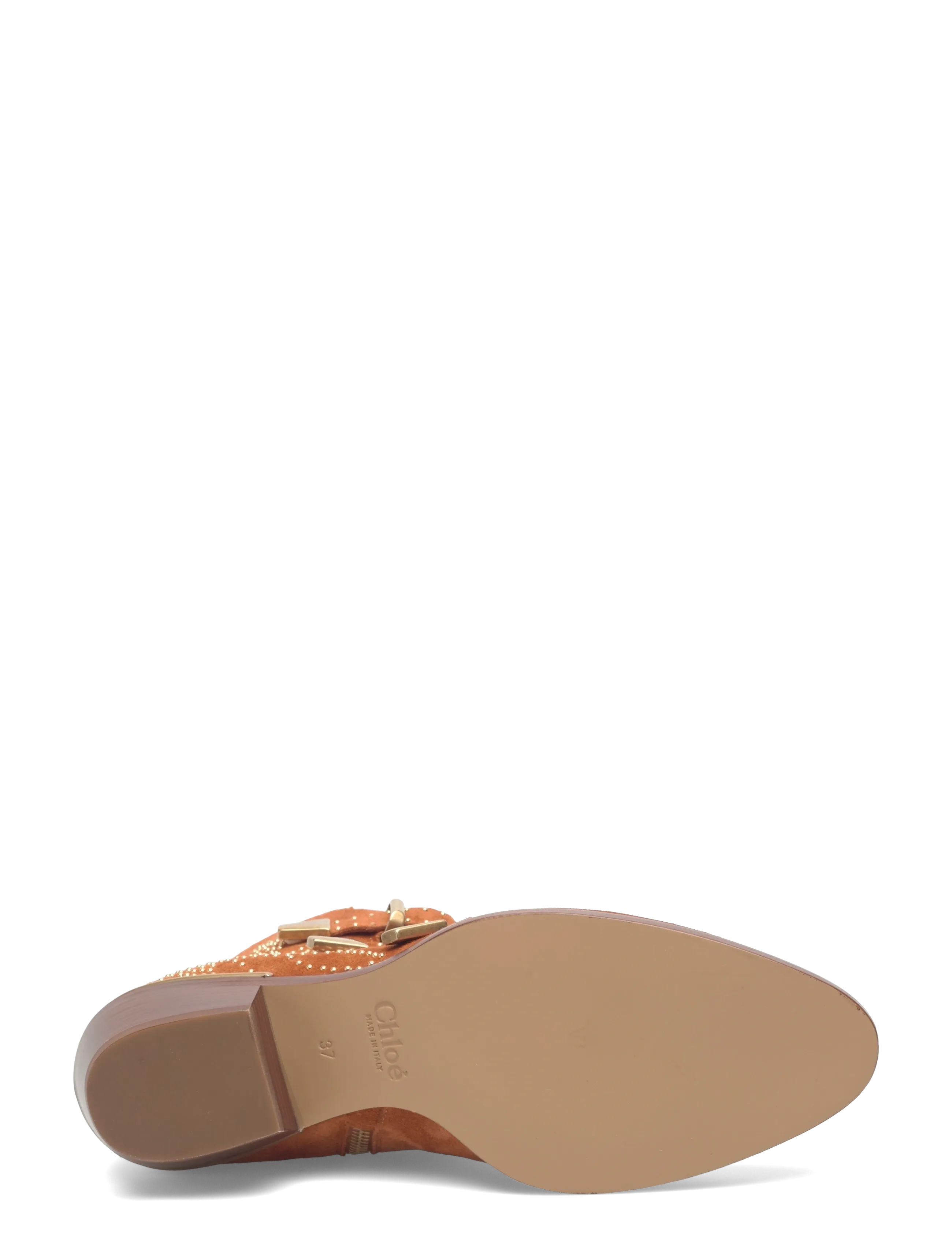 Chloé - Susanna studded suede ankle boots - heeled ankle boots - brown - 4