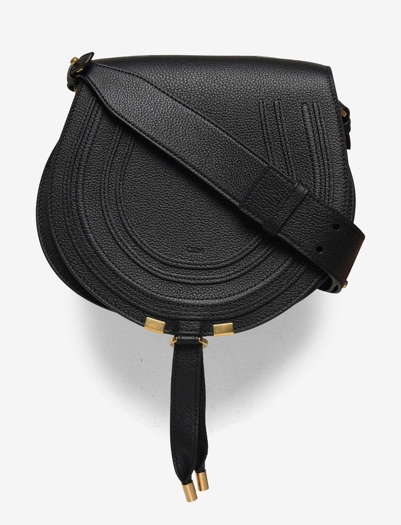 Chloé - Marcie Small Saddle Bag - crossbody bags - black - 0