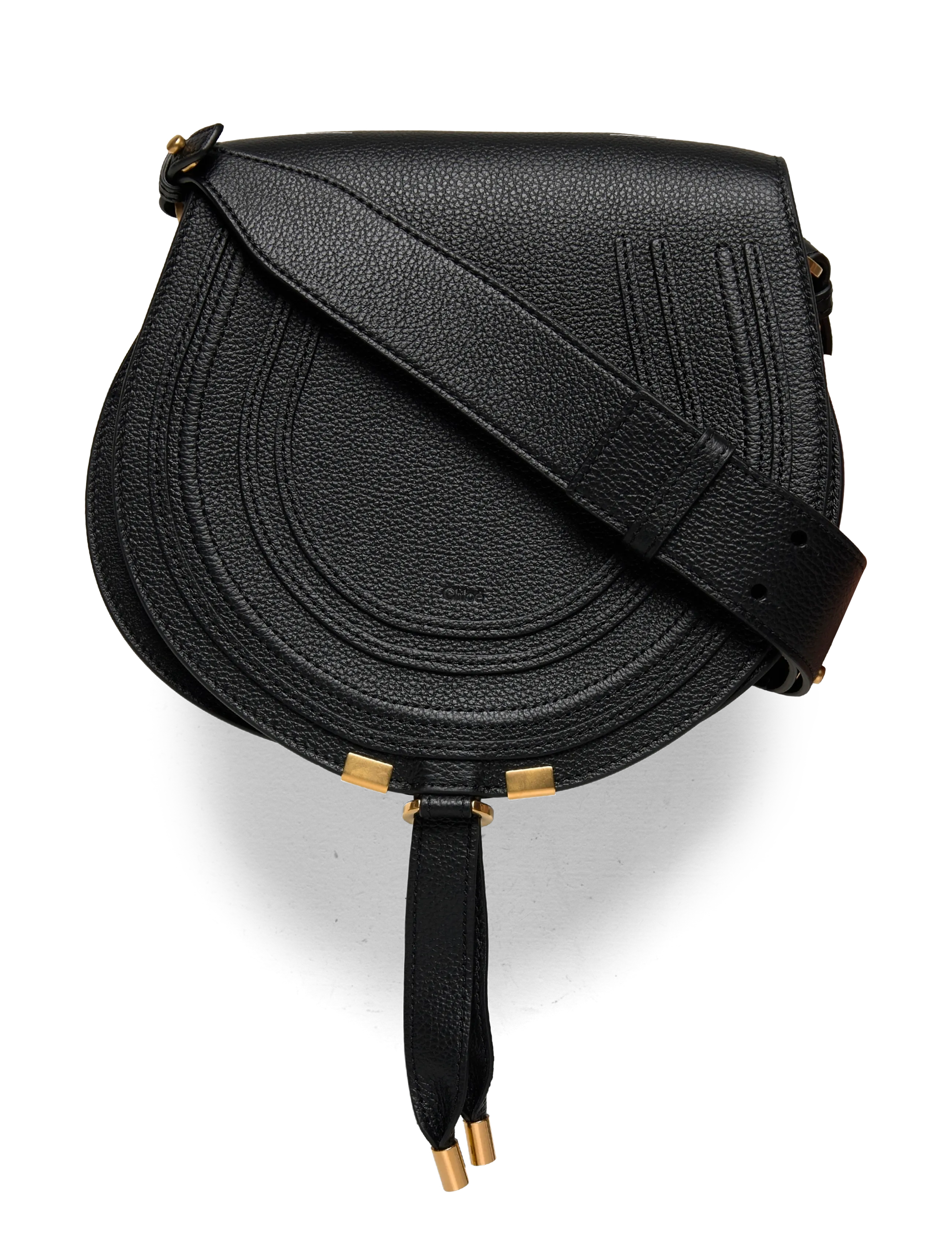 Chloé Marcie Small Saddle Bag - Tasker - BLACK / black