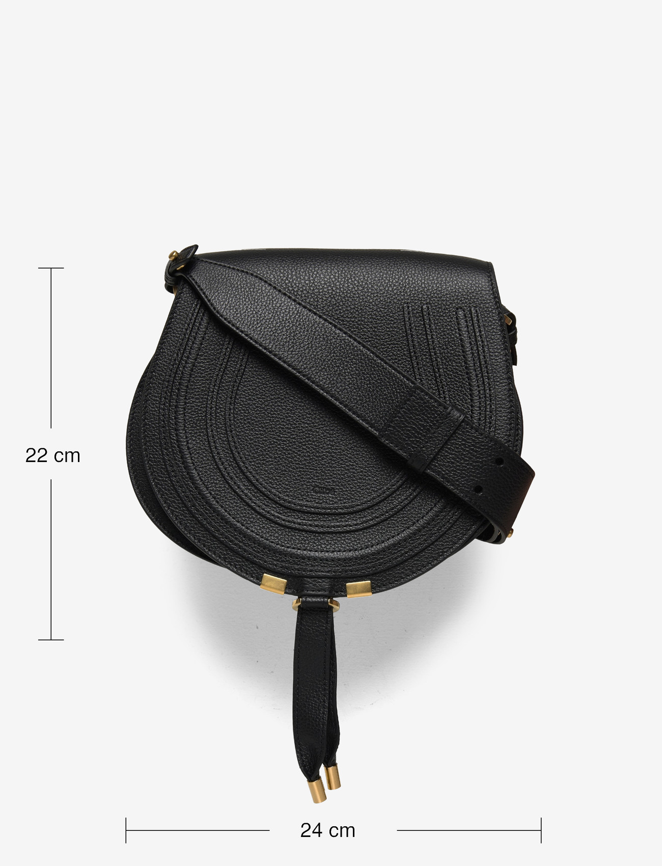 Chloé - Marcie Small Saddle Bag - crossbody bags - black - 3