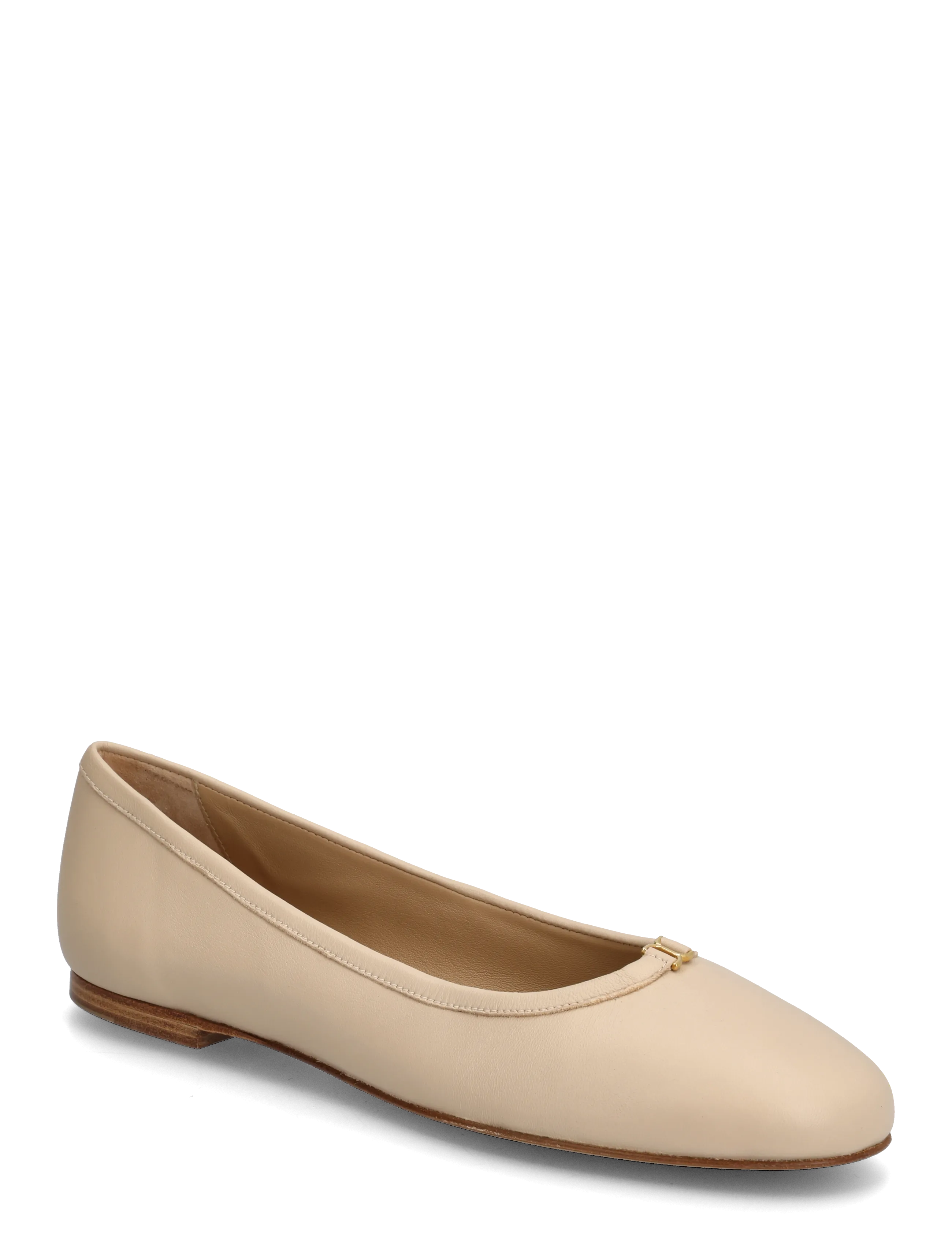 Chloé Marcie leather ballerina shoes - Skór - BEIGE / beige