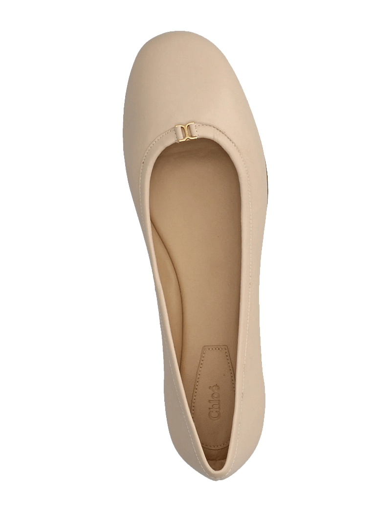 Chloé - Marcie leather ballerina shoes - besondere anlässe - beige - 3
