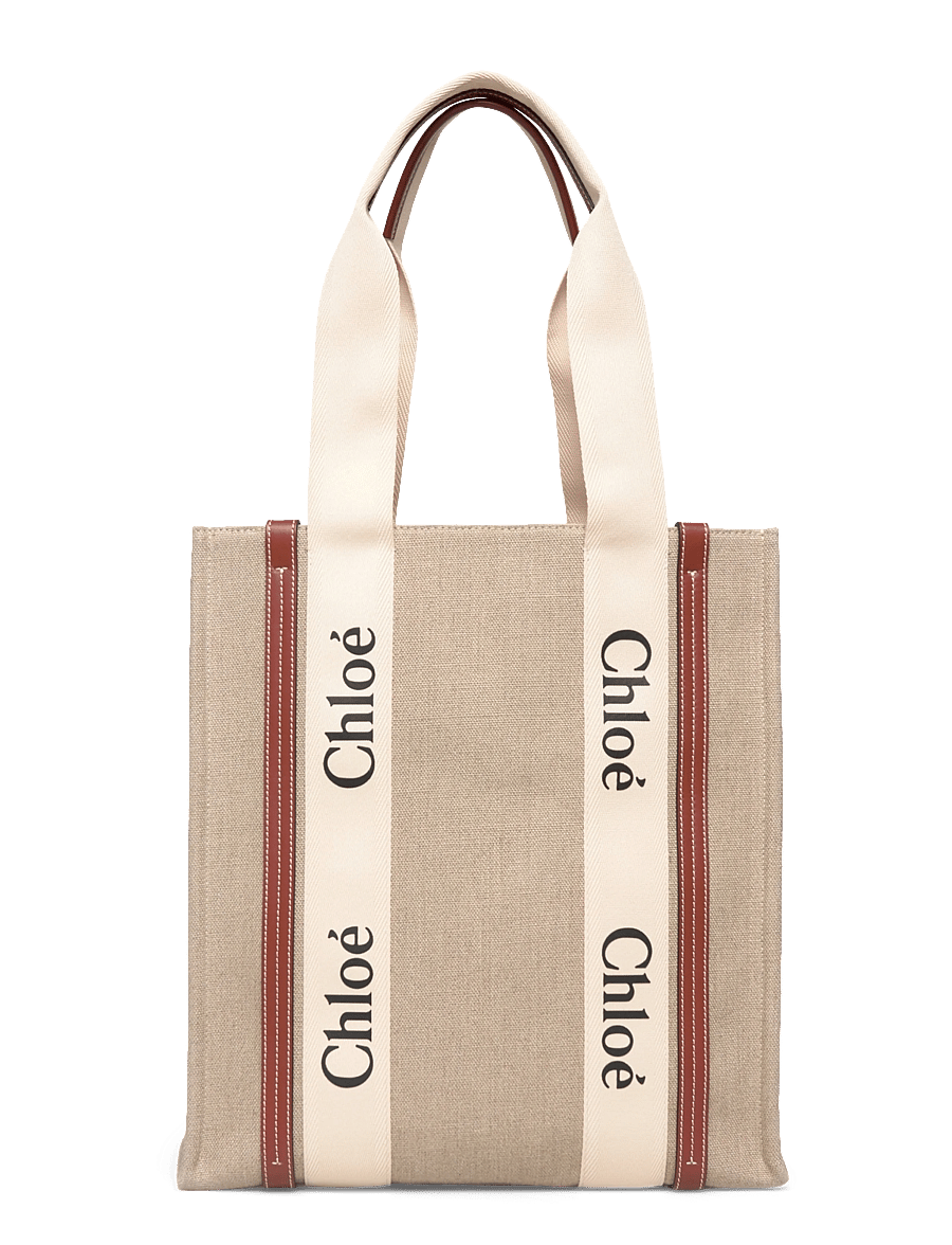 Chloé - Woody Tote Bag - totes - beige - 0