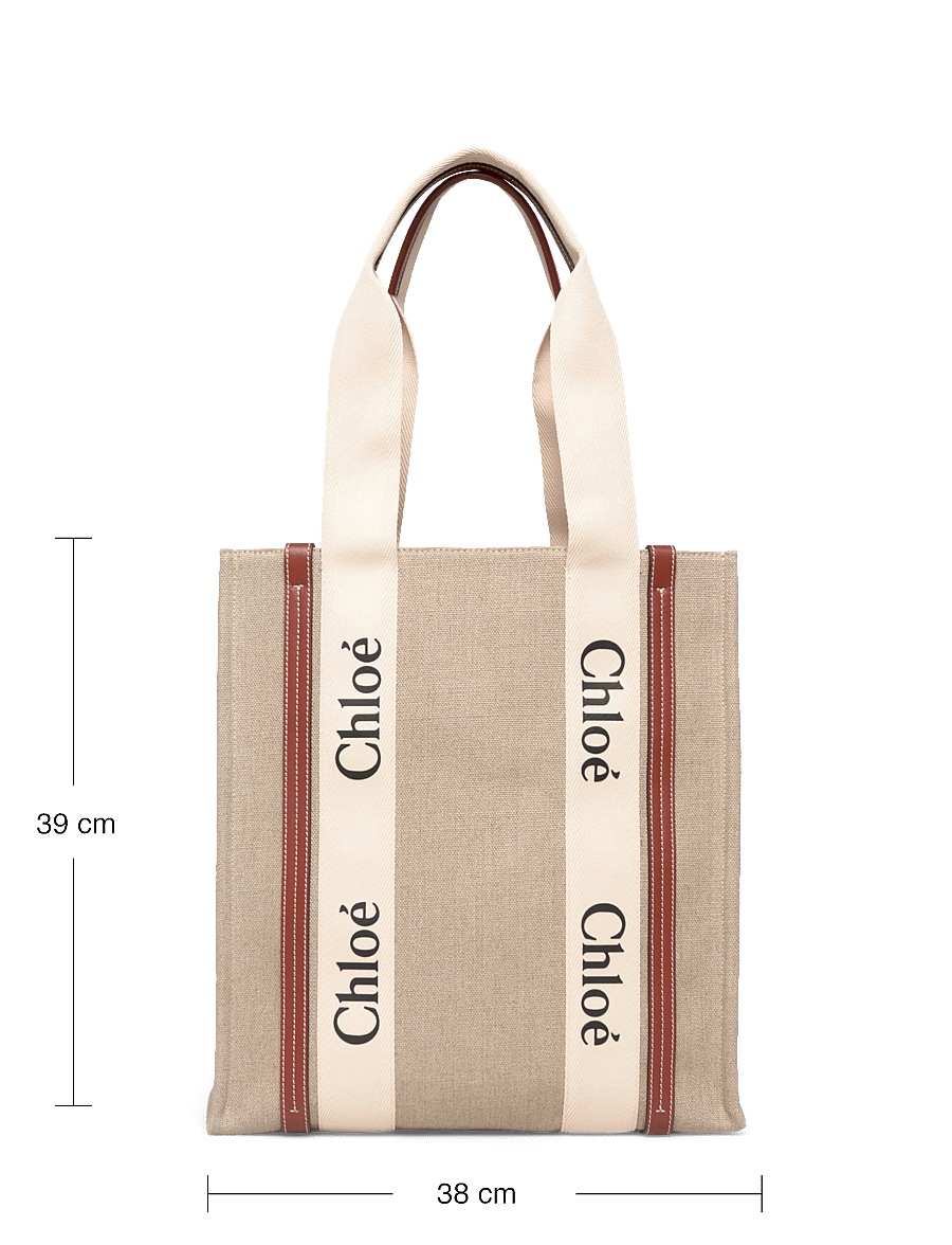 Chloé - Woody Tote Bag - totes - beige - 3