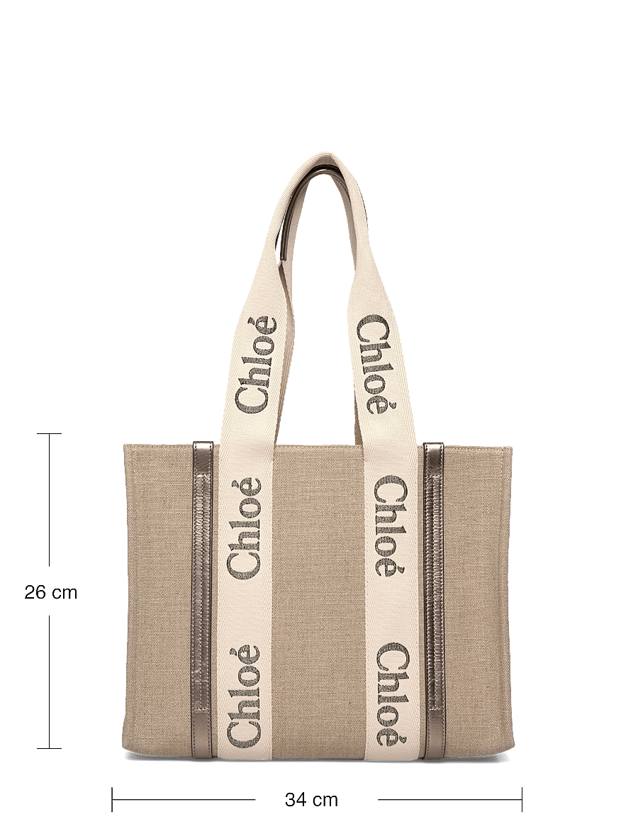 Chloé - Woody Shoulder Bag - kotid - beige - 3