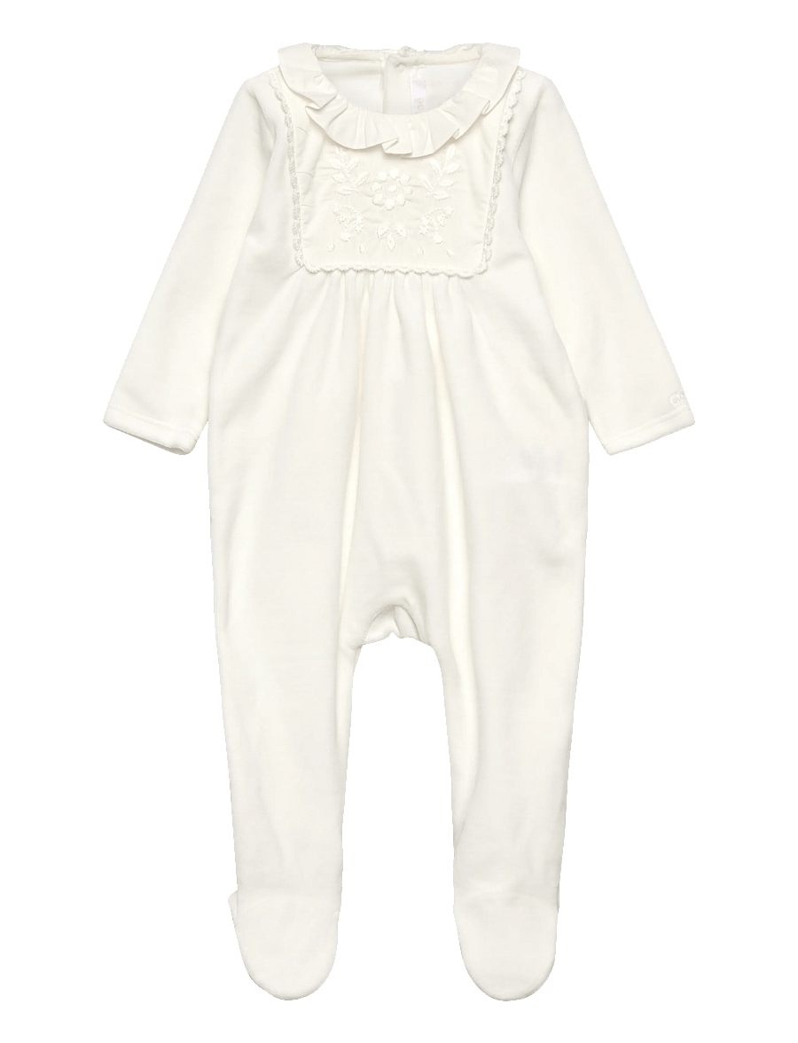 Chloé - Ivory Logo Babygrow - pikkade varrukatega - white - 0