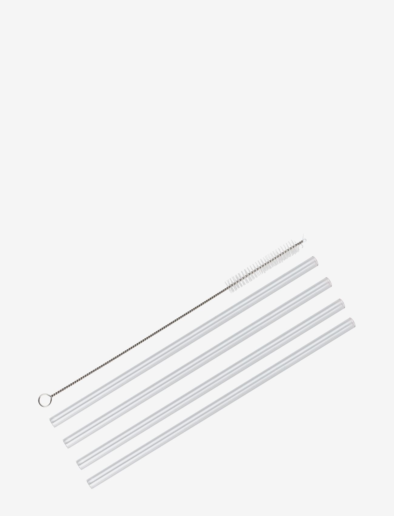 cilio Sugerør Vetro 4 Stk. L23cm M/Rensebørste, Lige, One Size, Nude, Spise- Og Bordtilbehør > Sugerør, Unisex