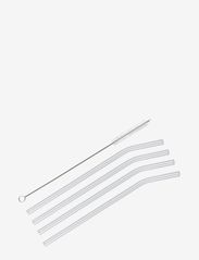 Straws VETRO 4 pcs. curved w/cleaning brush - CLEAR