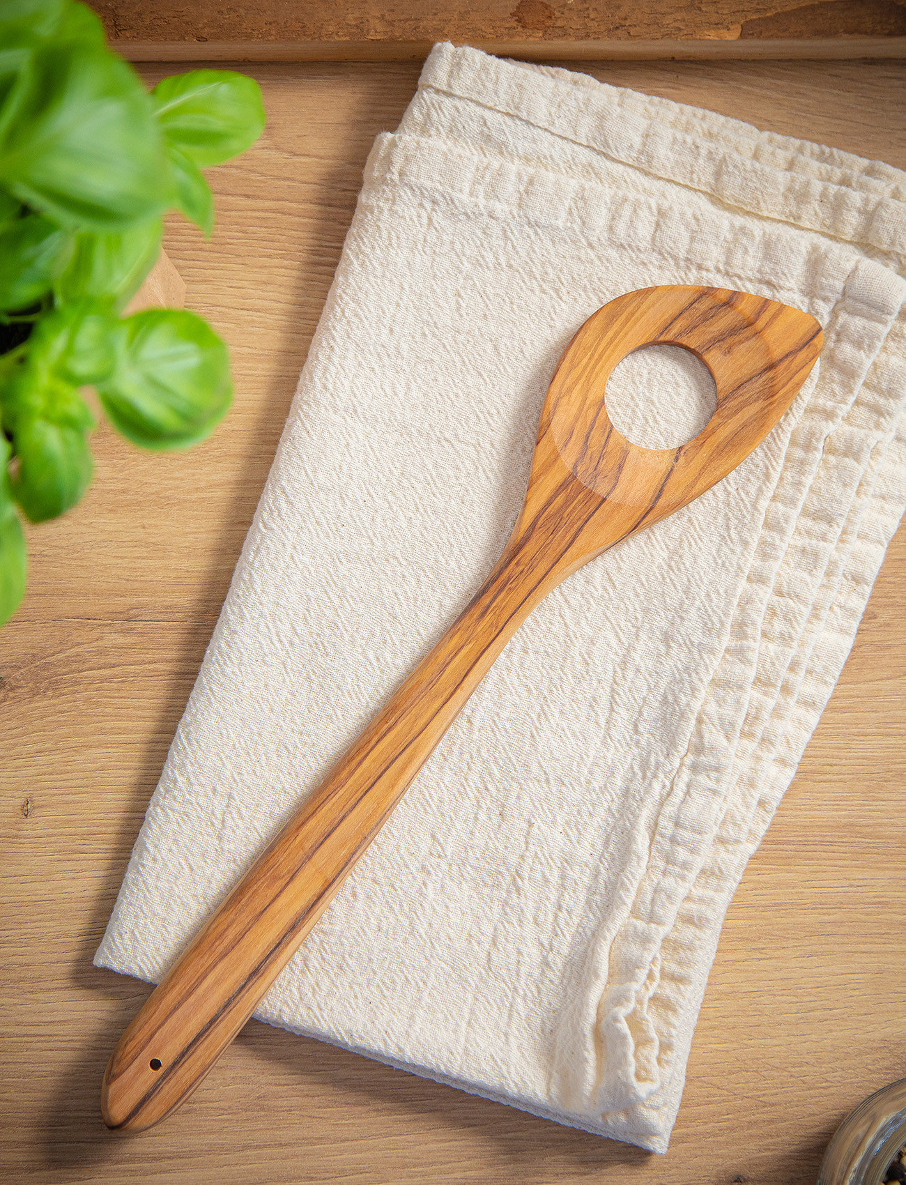 cilio - Cooking spoon with hole TOSCANA - de laveste prisene - olive wood - 1