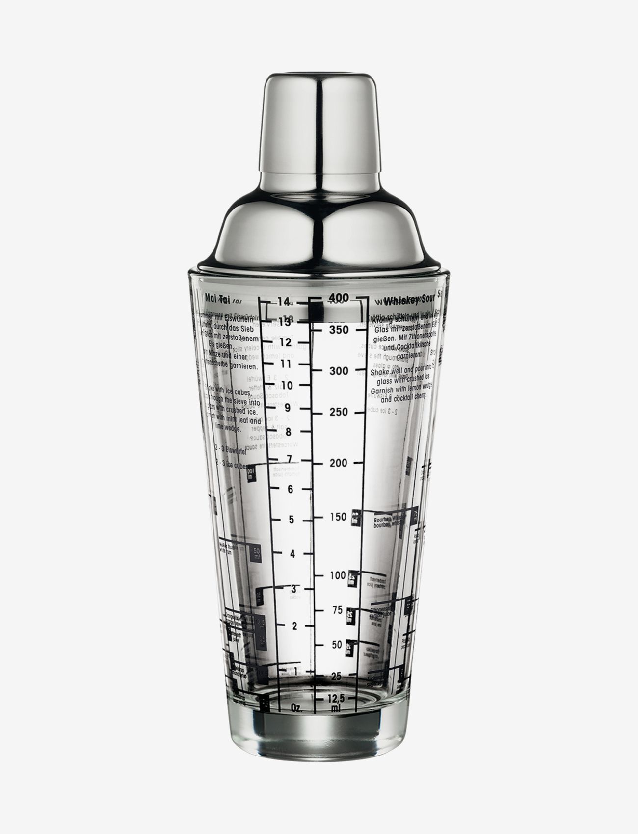 cilio Cocktail Shaker M/Opskrifter 400ml, 40 CL, Nude, Tilbehør Til Drinks Og Barer > Shakere Og Cocktailredskaber, Unisex