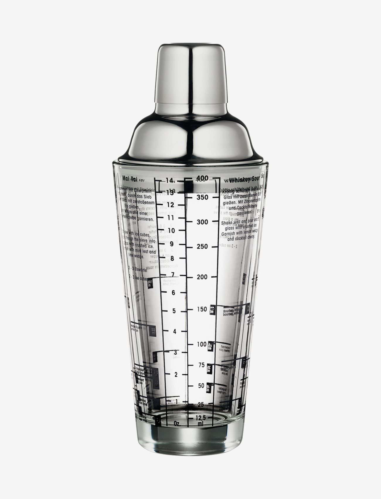 cilio - Cocktail shaker m/opskrifter 400ml - laveste priser - clear - 0