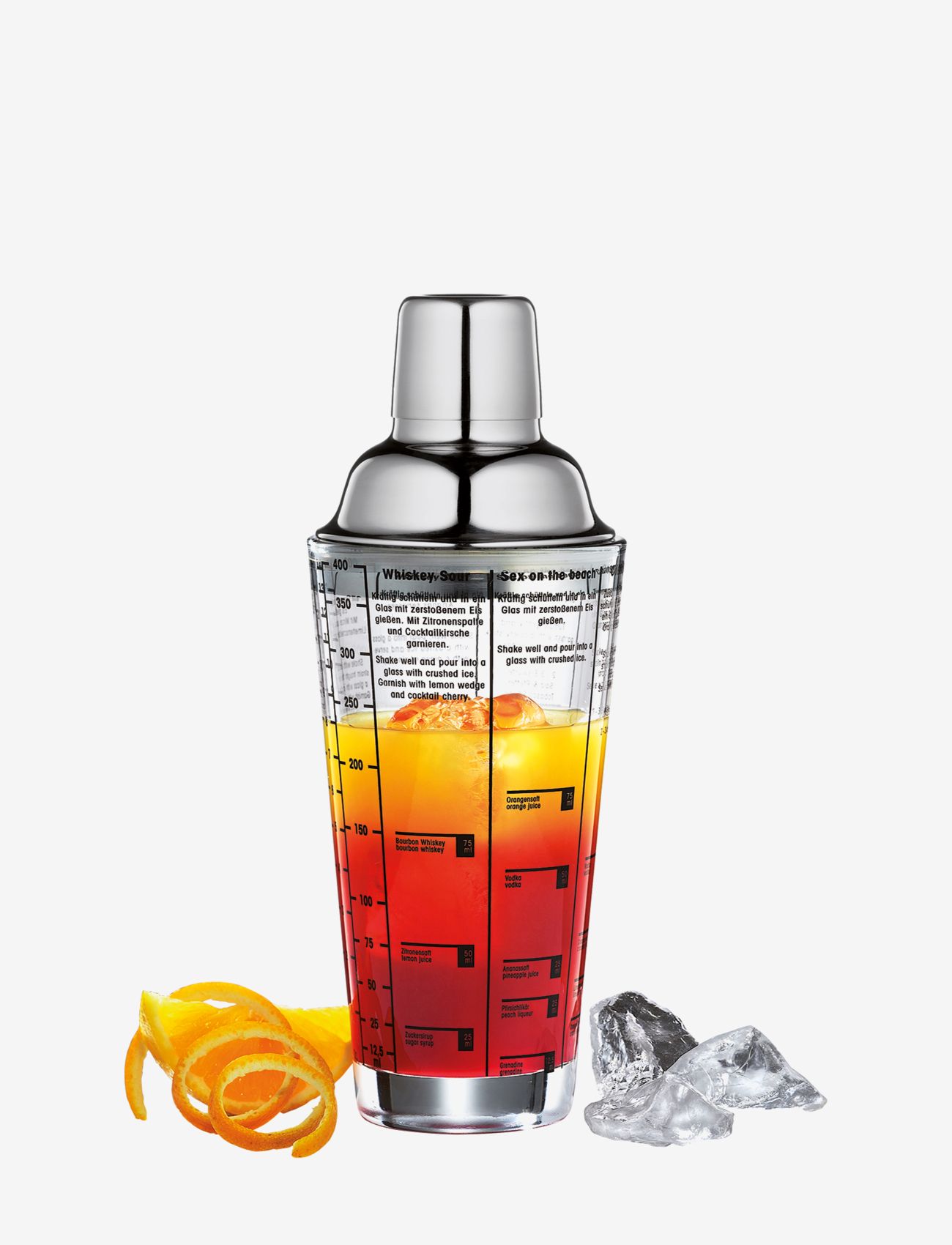 cilio - Cocktail shaker with recipes 0,4L - alhaisimmat hinnat - clear - 1