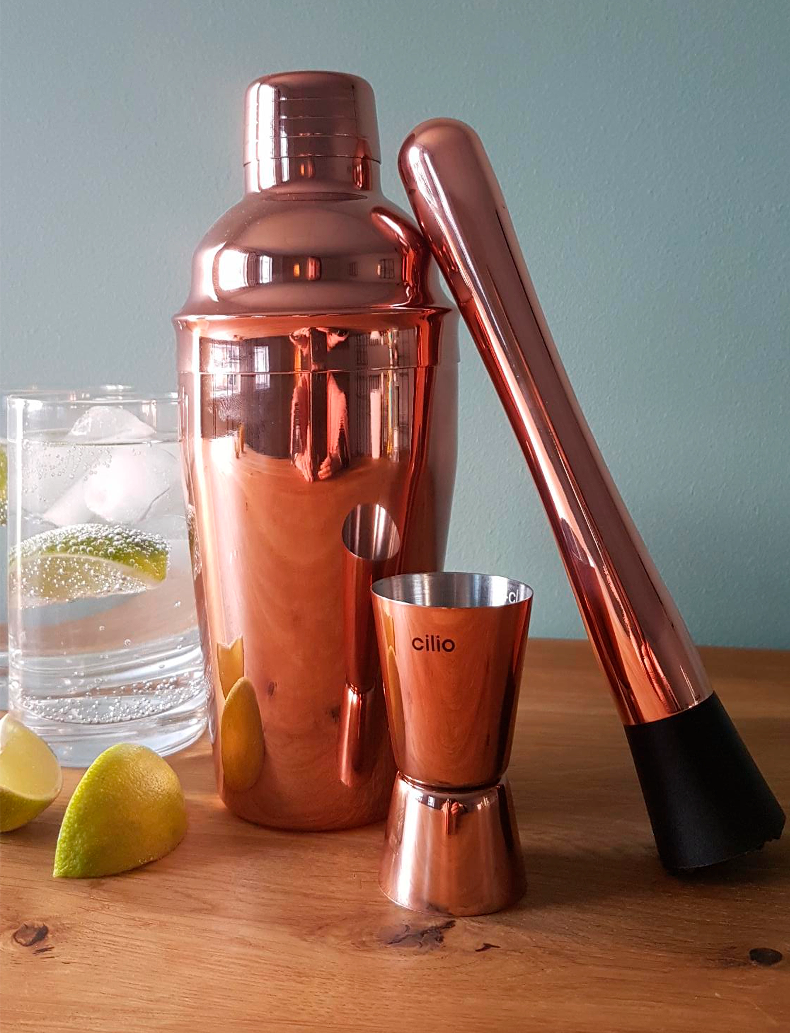 cilio Støder Til Drinks, Kopperbelagt, L:24 cm, Tableware, Gold - Drink & Bar Accessories, Homeware