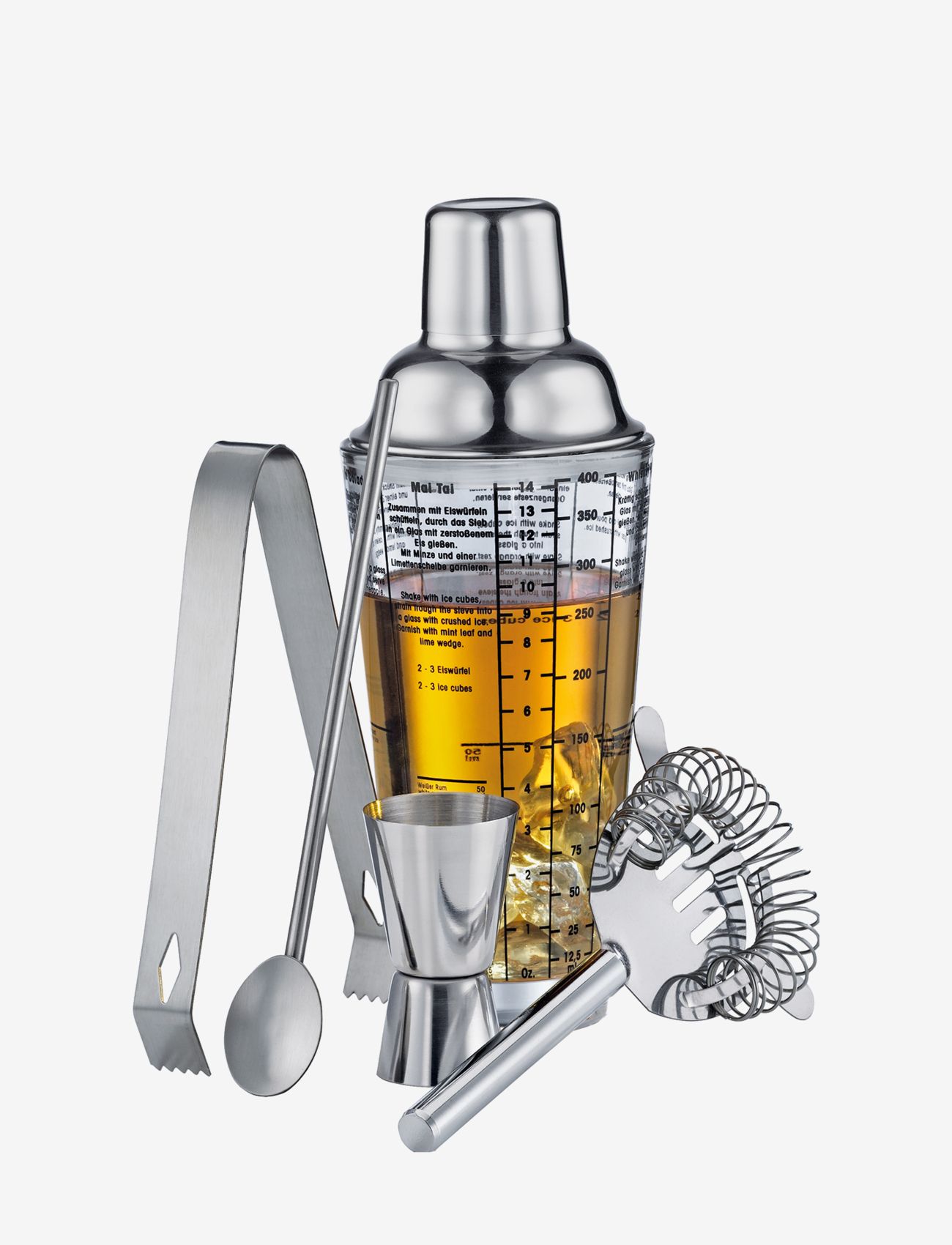 cilio Barsæt Cosmopolitan, Shaker og cocktailbestik, Sølv, Str: 25.5X 29.5X 9CM