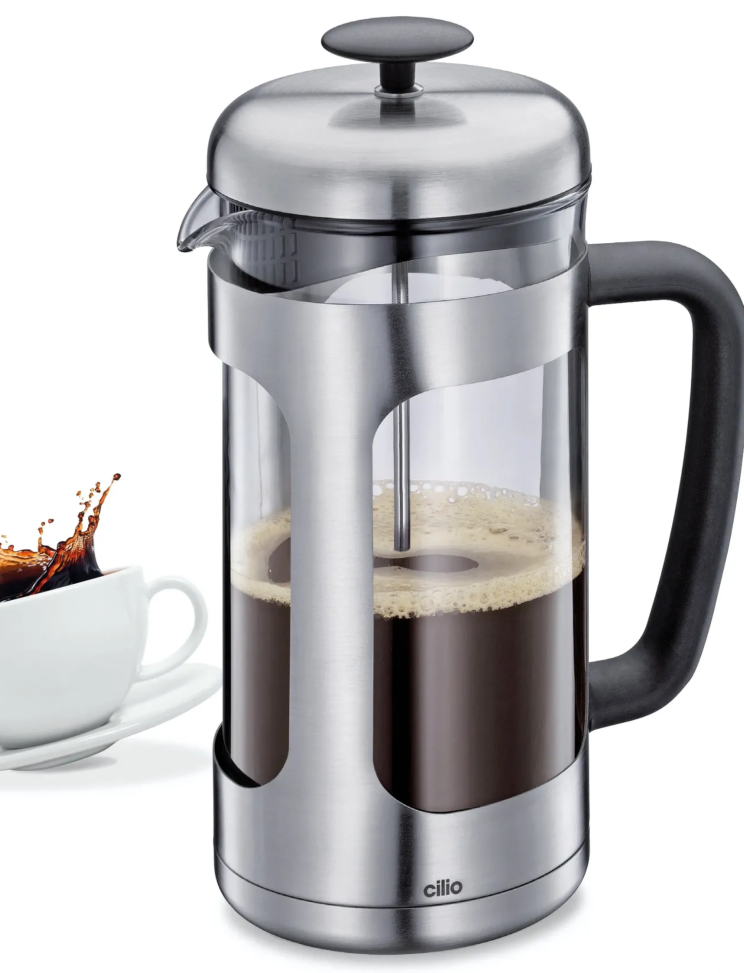 cilio Stempelkande T/8 Kopper, Maria, 8CUP/1L, Coffee Makers, Silber - Press, Homeware