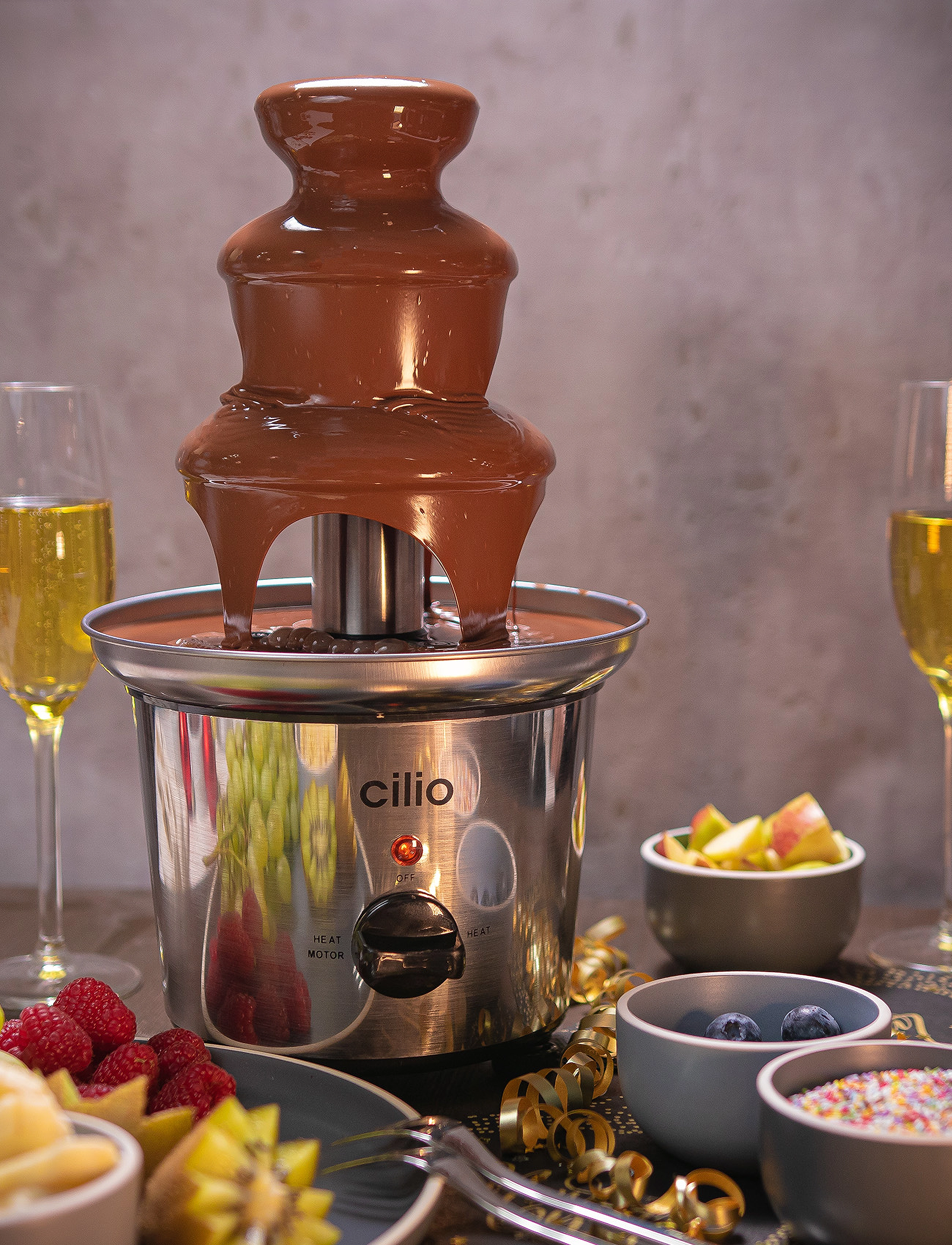 cilio Chokoladefontæne Peru, 0,450L, 450 ml, Silver, Gryder & Pander > Fonduesæt, Unisex