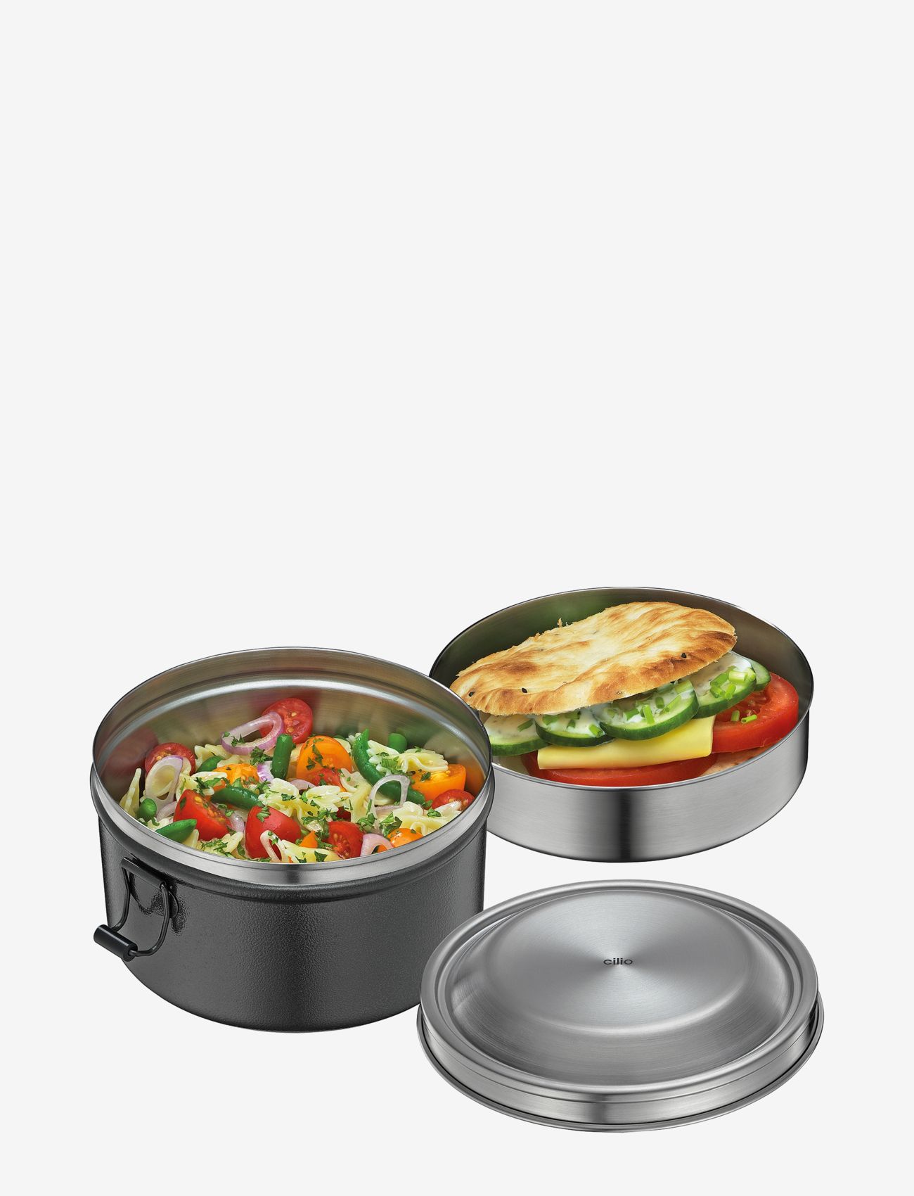 cilio - Lunch box MONTE round, black - grey - 1