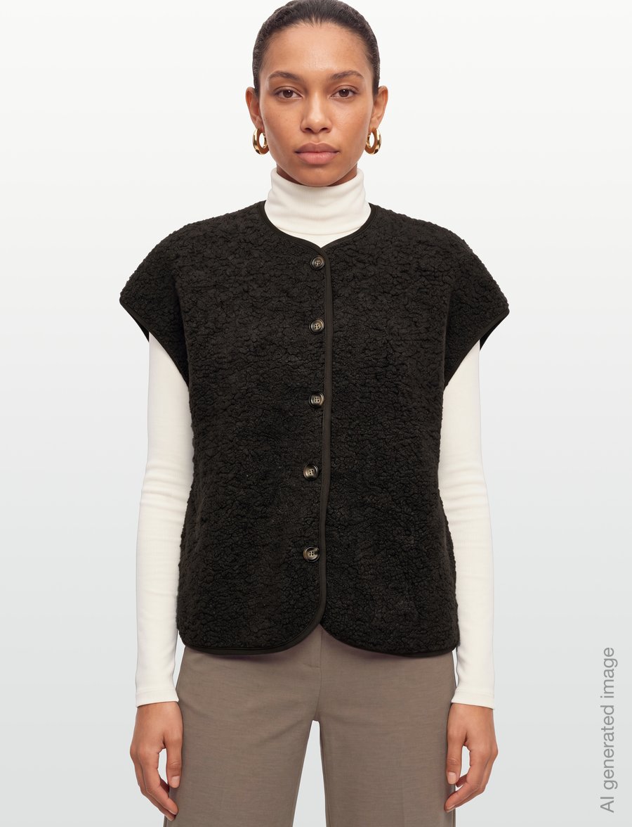 Claire Woman - Cworia - fleece & teddy vests - chocolate - 3