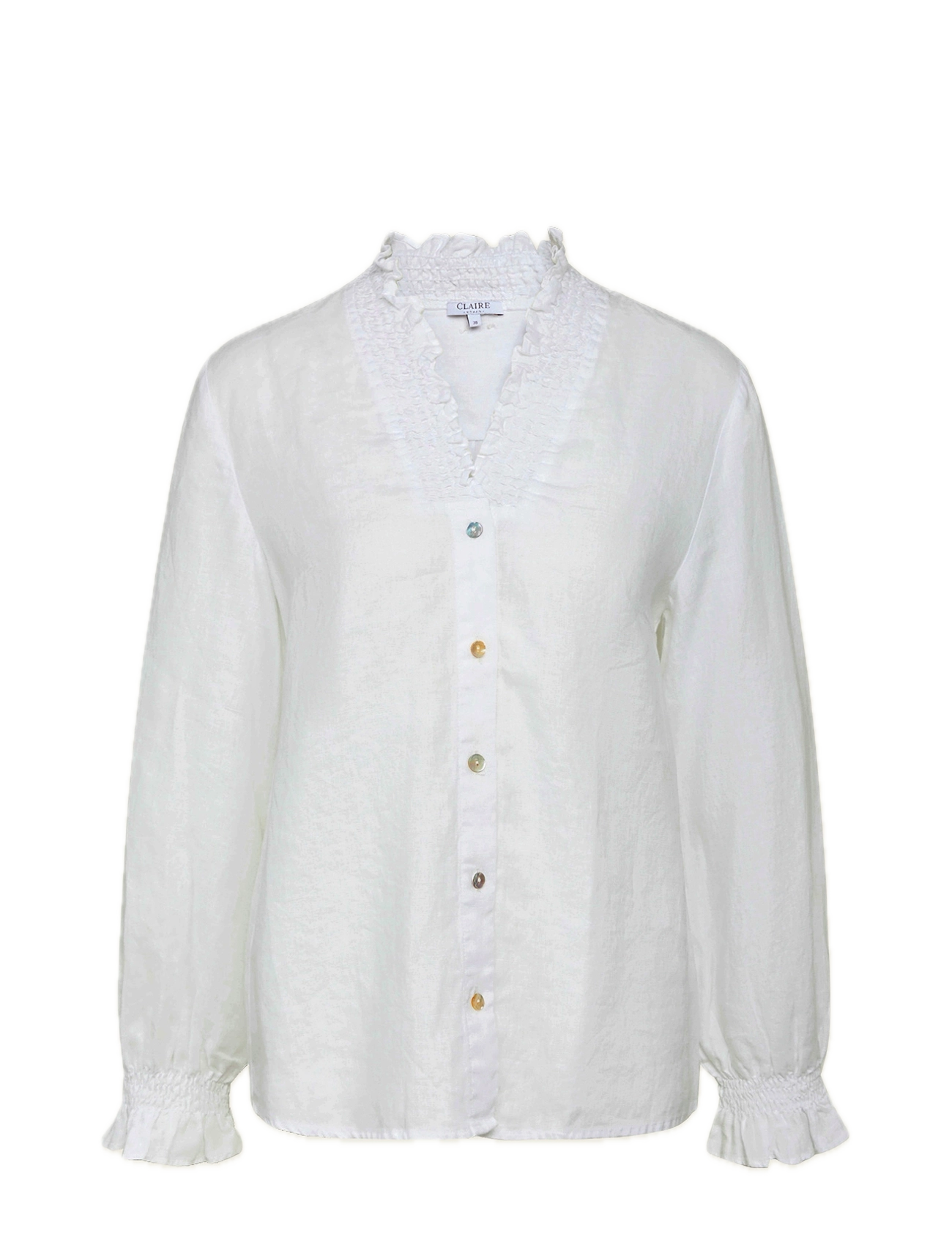 Claire Woman Cw-Rici - Blouse, 34, White, Bluser > Langærmede, Dame
