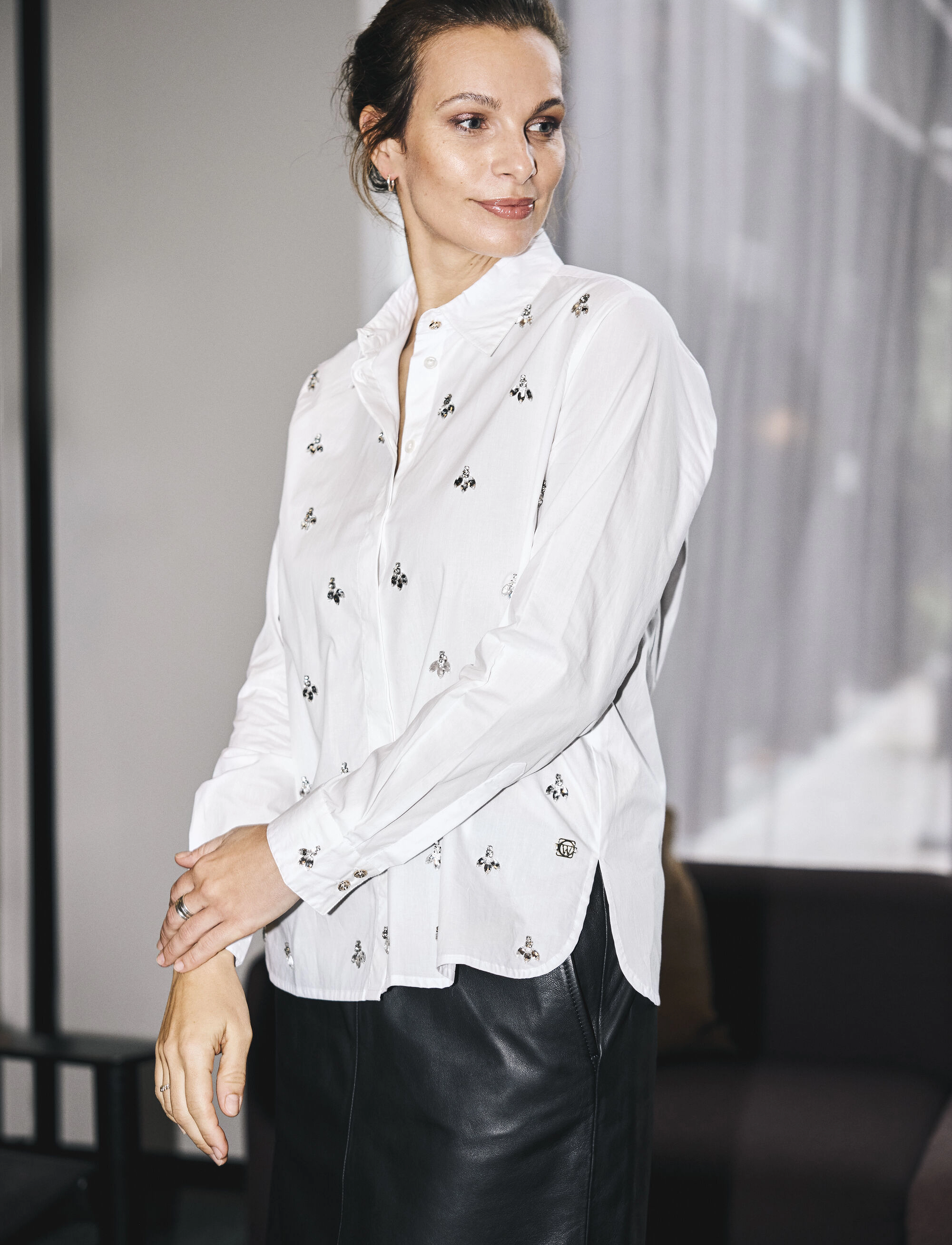 Claire Woman Cwrana Shirt, 34, Shirts, Weiß - Long-sleeved, Frauen
