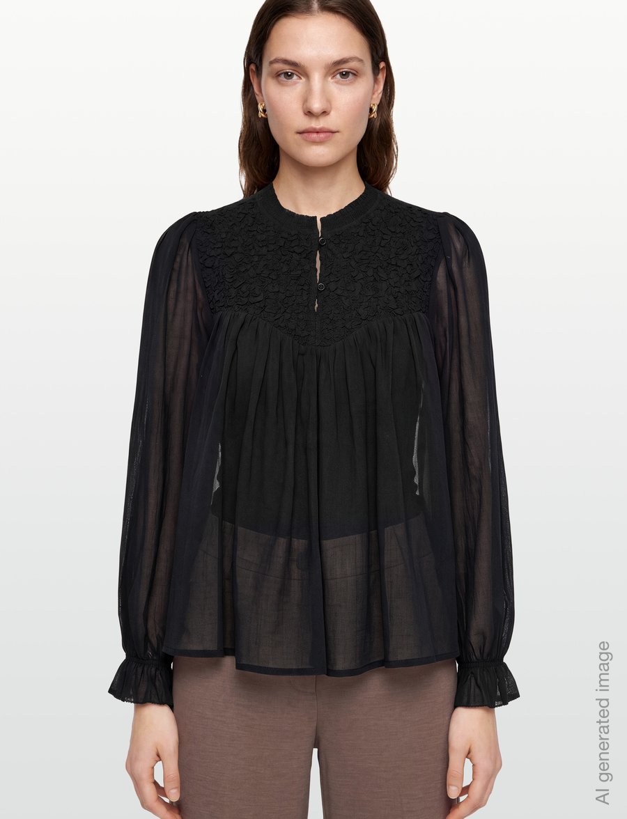 Claire Woman - Cwsevilla - långärmade blusar - black - 3