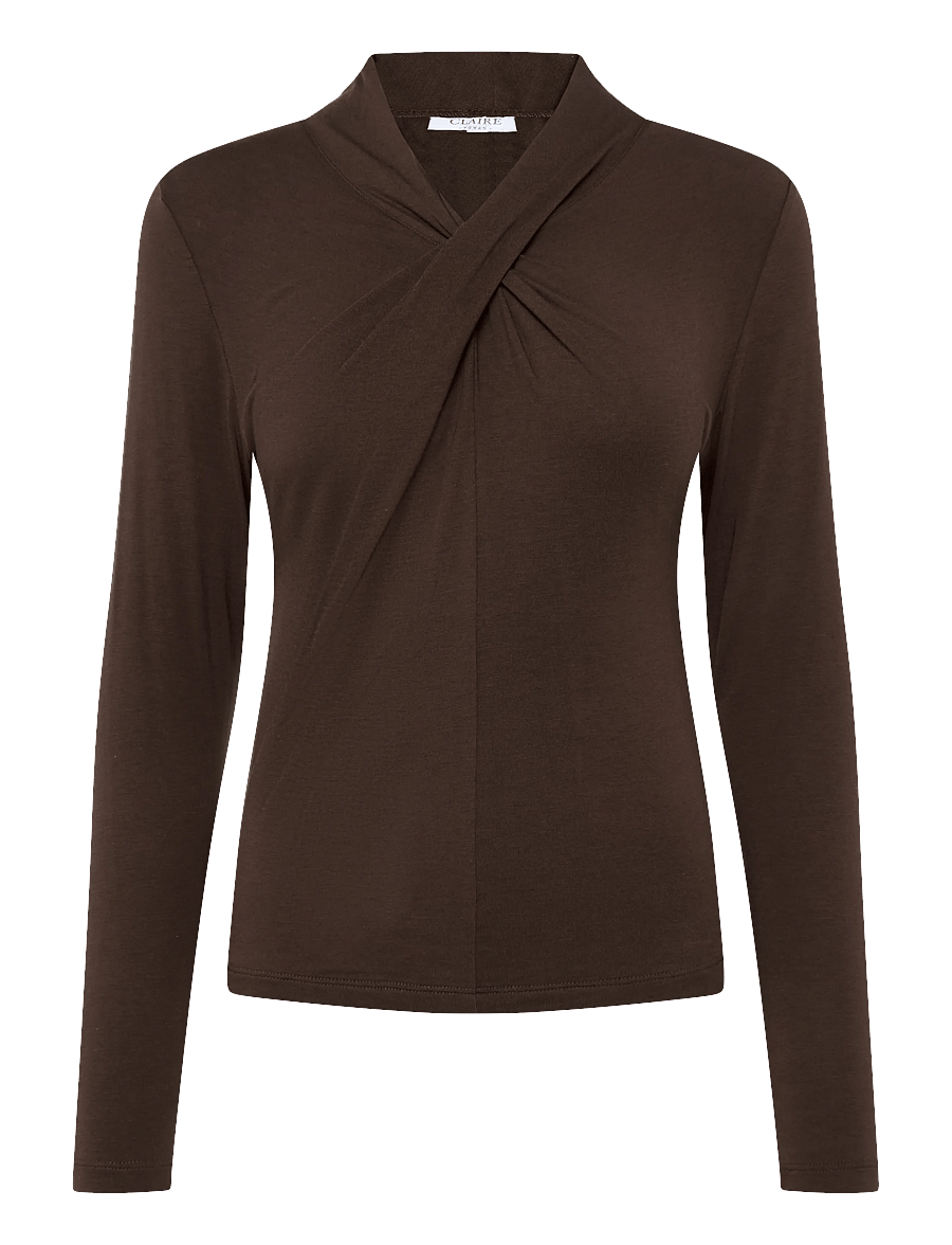 Claire Woman - CWAlayah - striktrøjer - 4562 bitter chocolate - 0