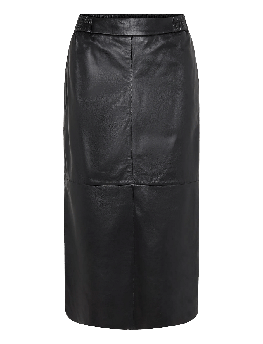 Claire Woman - CWNugga Leather skirt - lædernederdele - 3244 black - 0