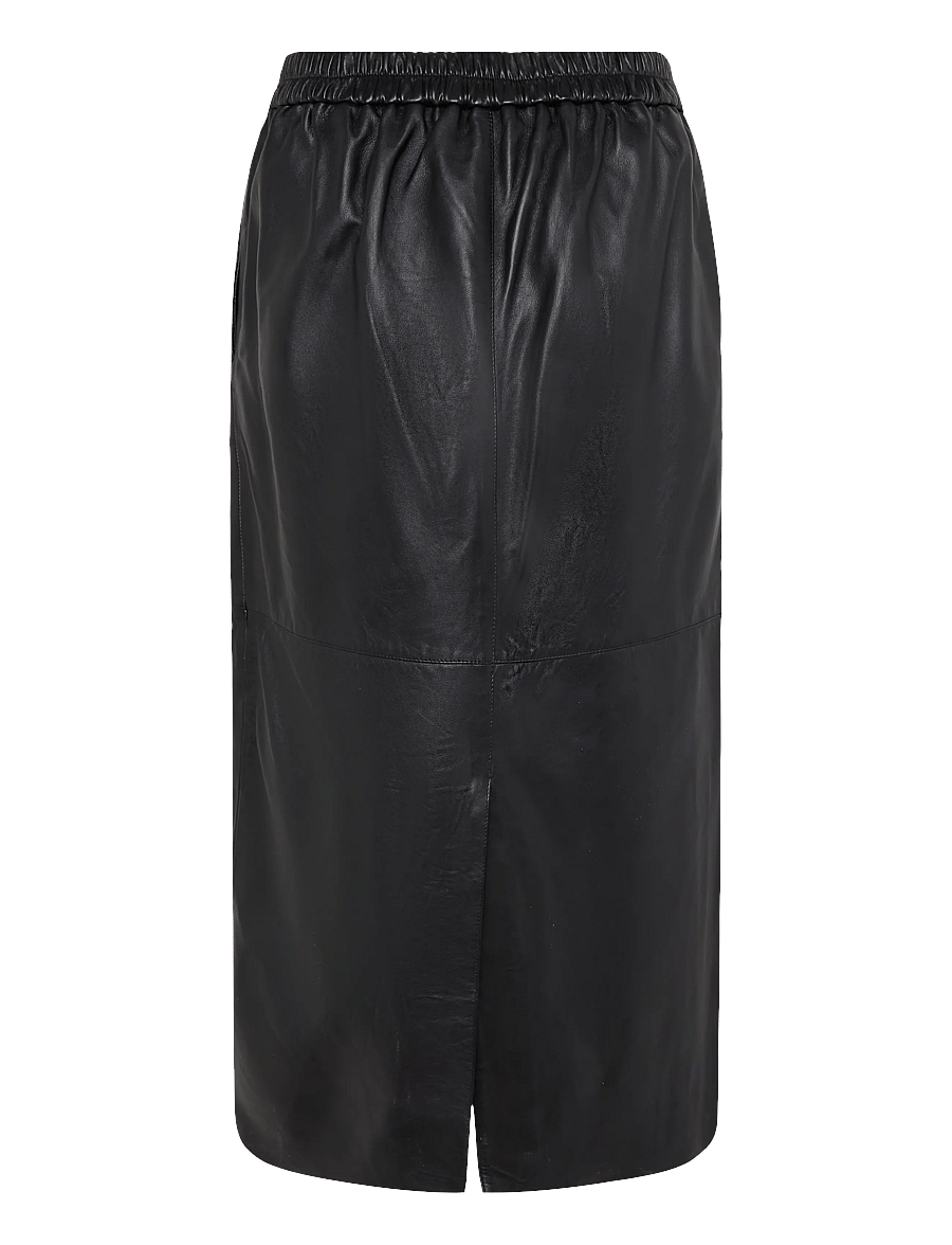 Claire Woman - CWNugga Leather skirt - lædernederdele - 3244 black - 1