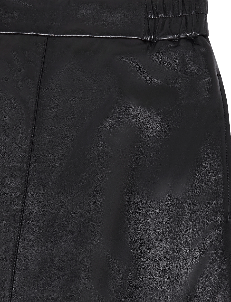 Claire Woman - CWNugga Leather skirt - lædernederdele - 3244 black - 2