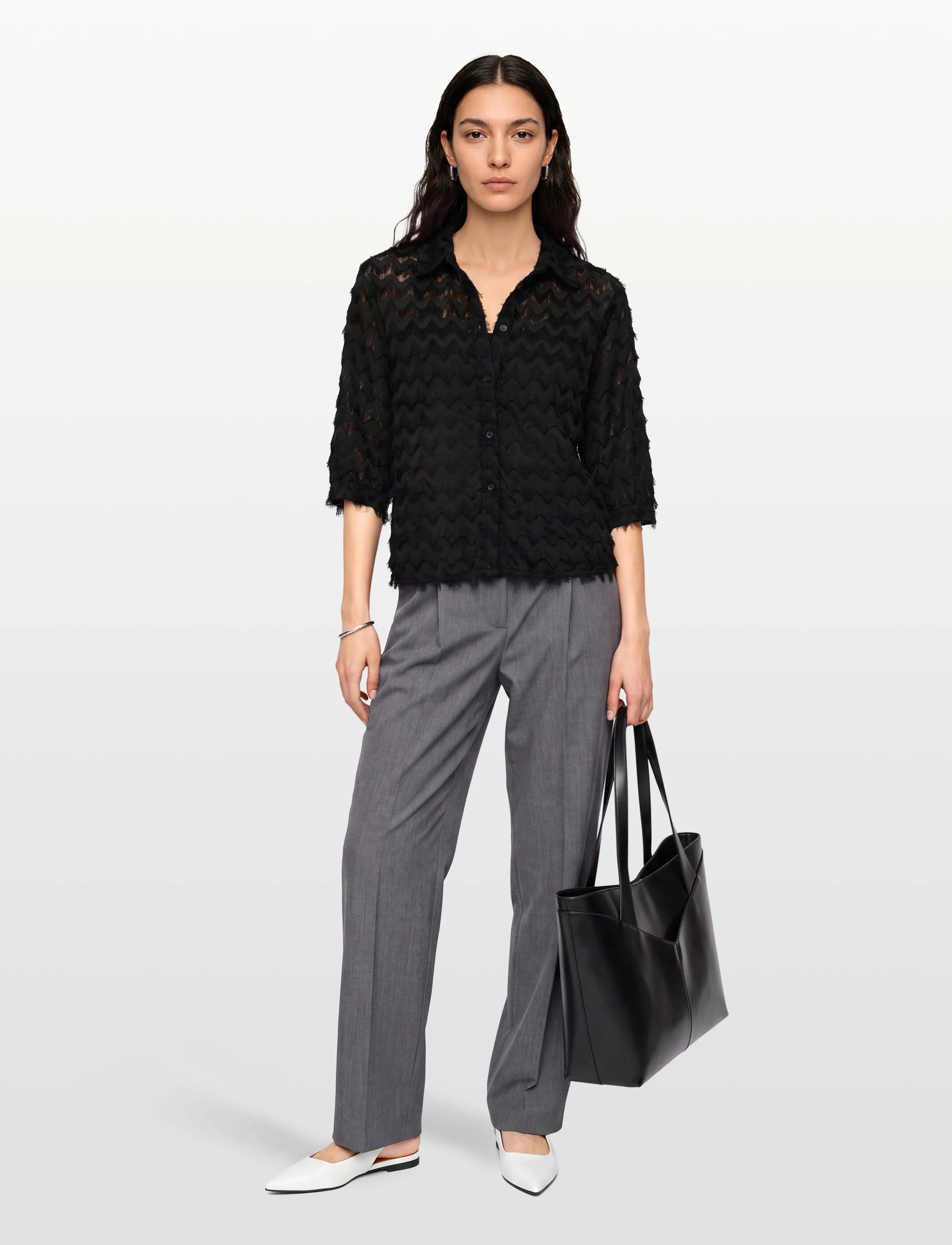 Claire Woman - CWPetrine - langärmlige hemden - black - 0