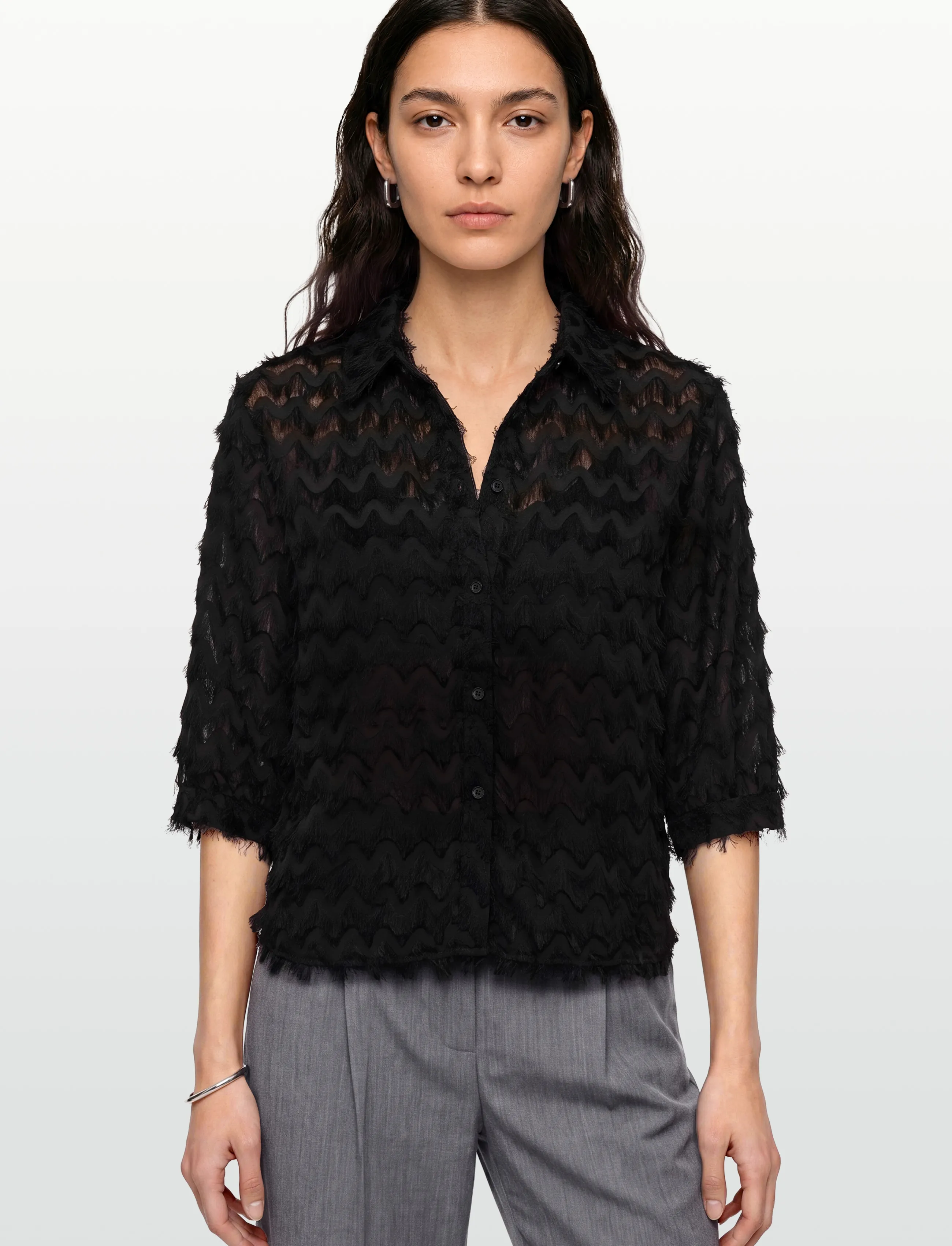 Claire Woman - CWPetrine - langärmlige hemden - black - 3