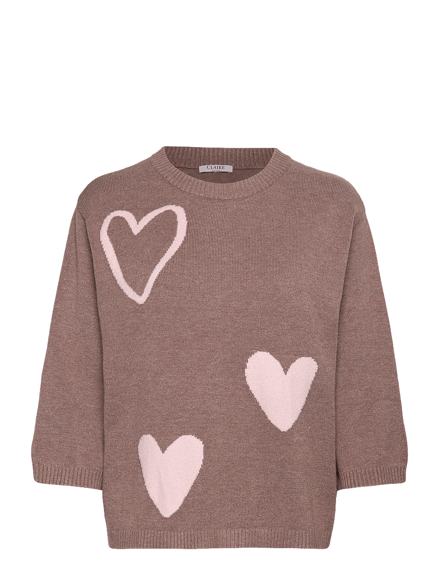 Claire Woman - CWPeace - striktrøjer - cacao melange - 1