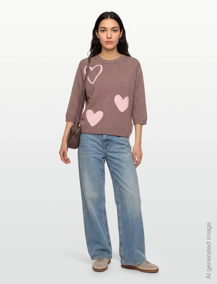Claire Woman - CWPeace - striktrøjer - cacao melange - 0