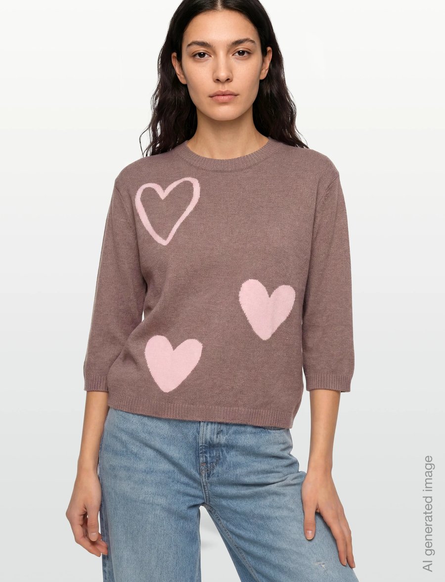 Claire Woman - CWPeace - striktrøjer - cacao melange - 3