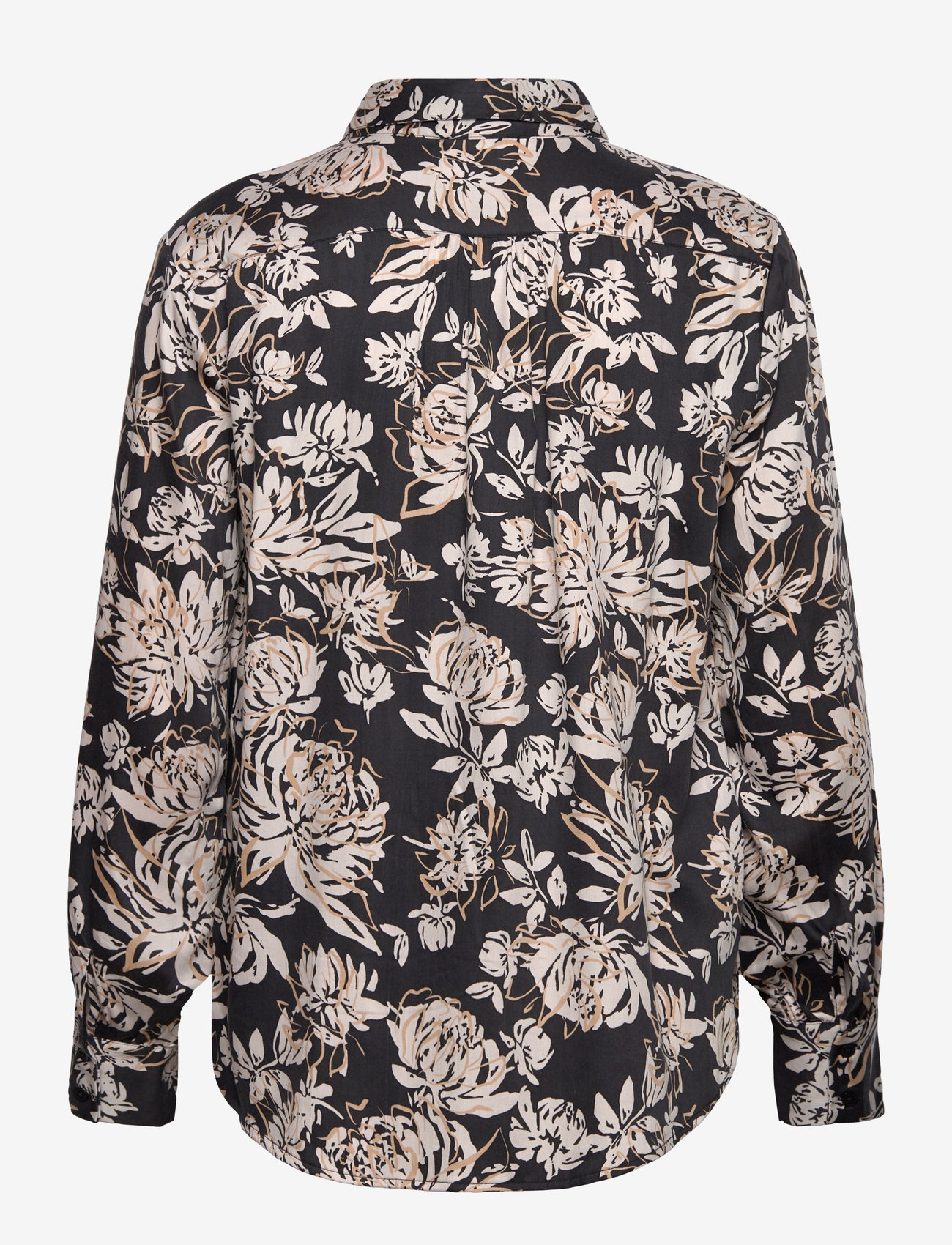Claire Woman - CWRenee Peonies - Shirt - långärmade skjortor - black - 1