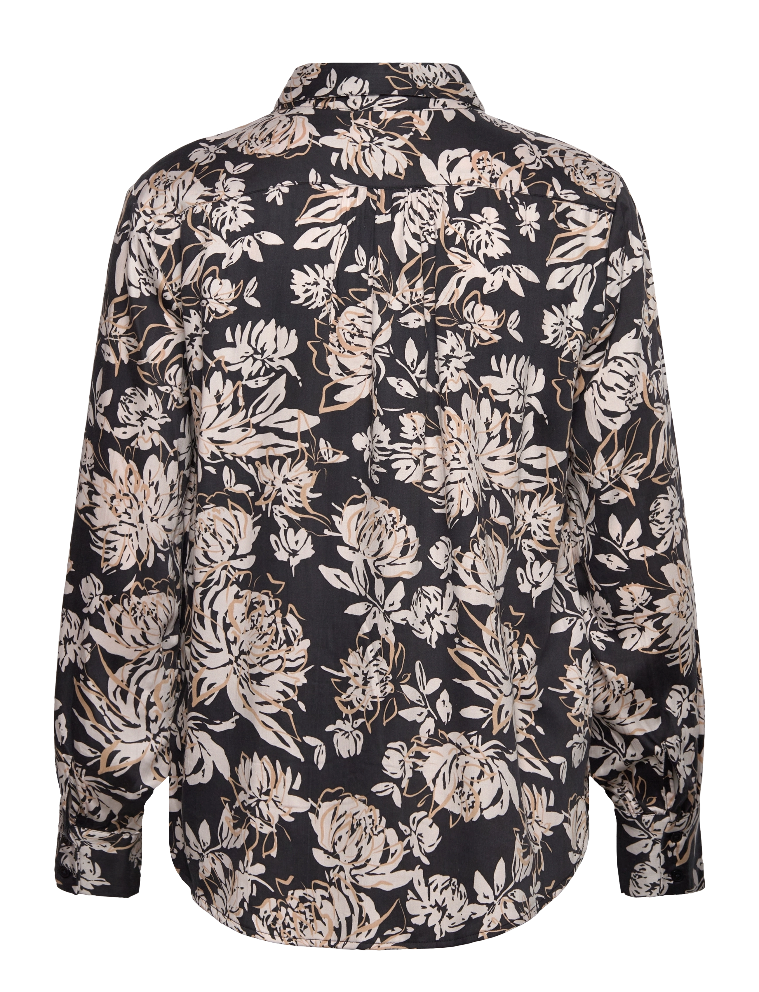 Claire Woman - CWRenee Peonies - Shirt - langærmede skjorter - black - 1