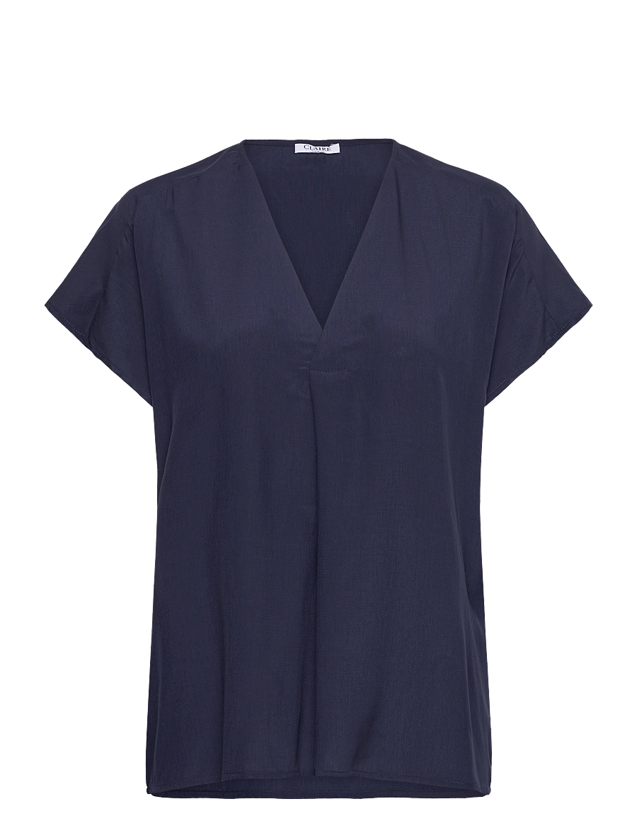 Claire Woman - CWRoksana - Blouse - kurzärmelige blusen - dark navy - 0