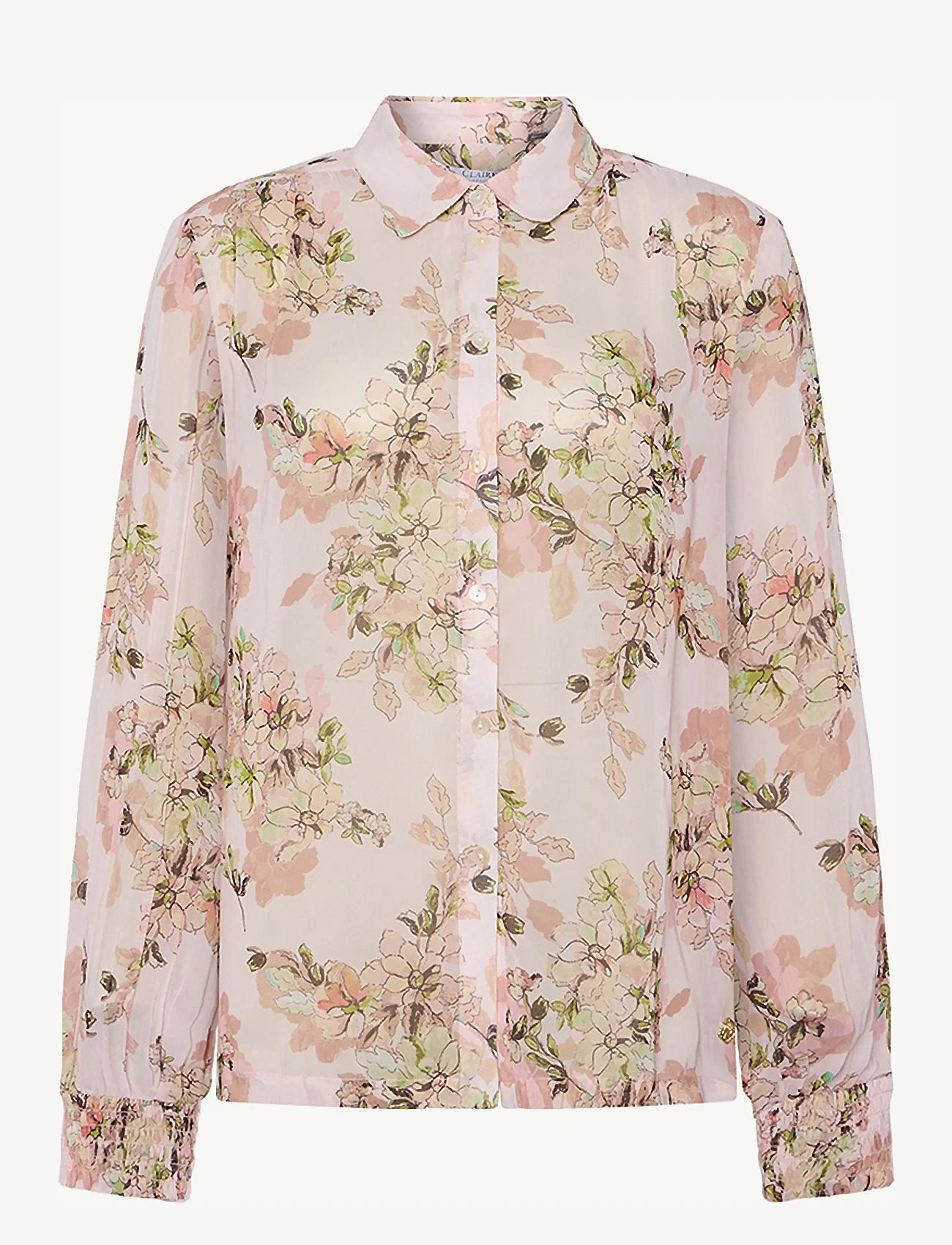 Claire Woman - Shirt CWRenette Flower Leaves - langærmede bluser - pink touch - 0