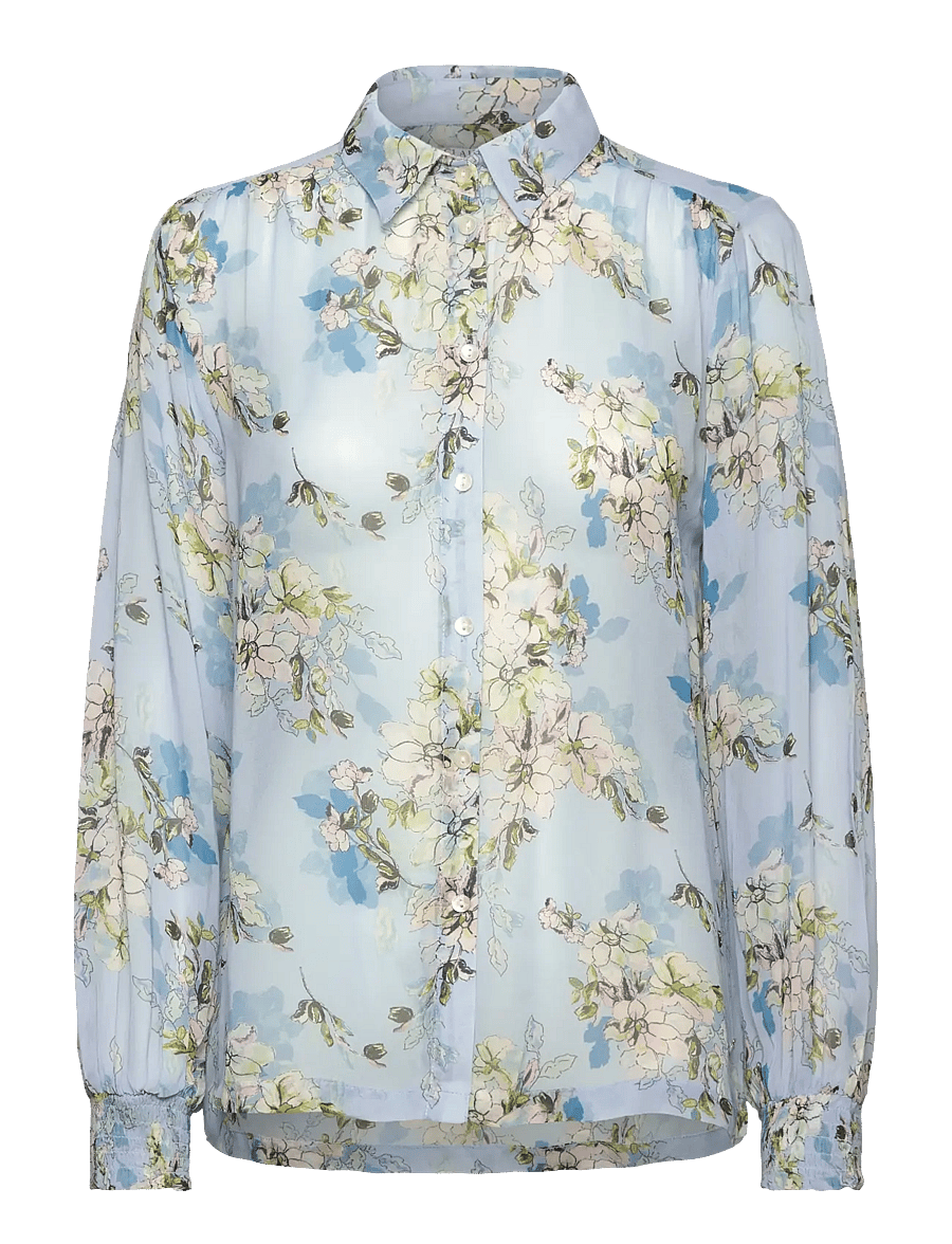 Claire Woman - Shirt CWRenette Flower Leaves - serenity - 0