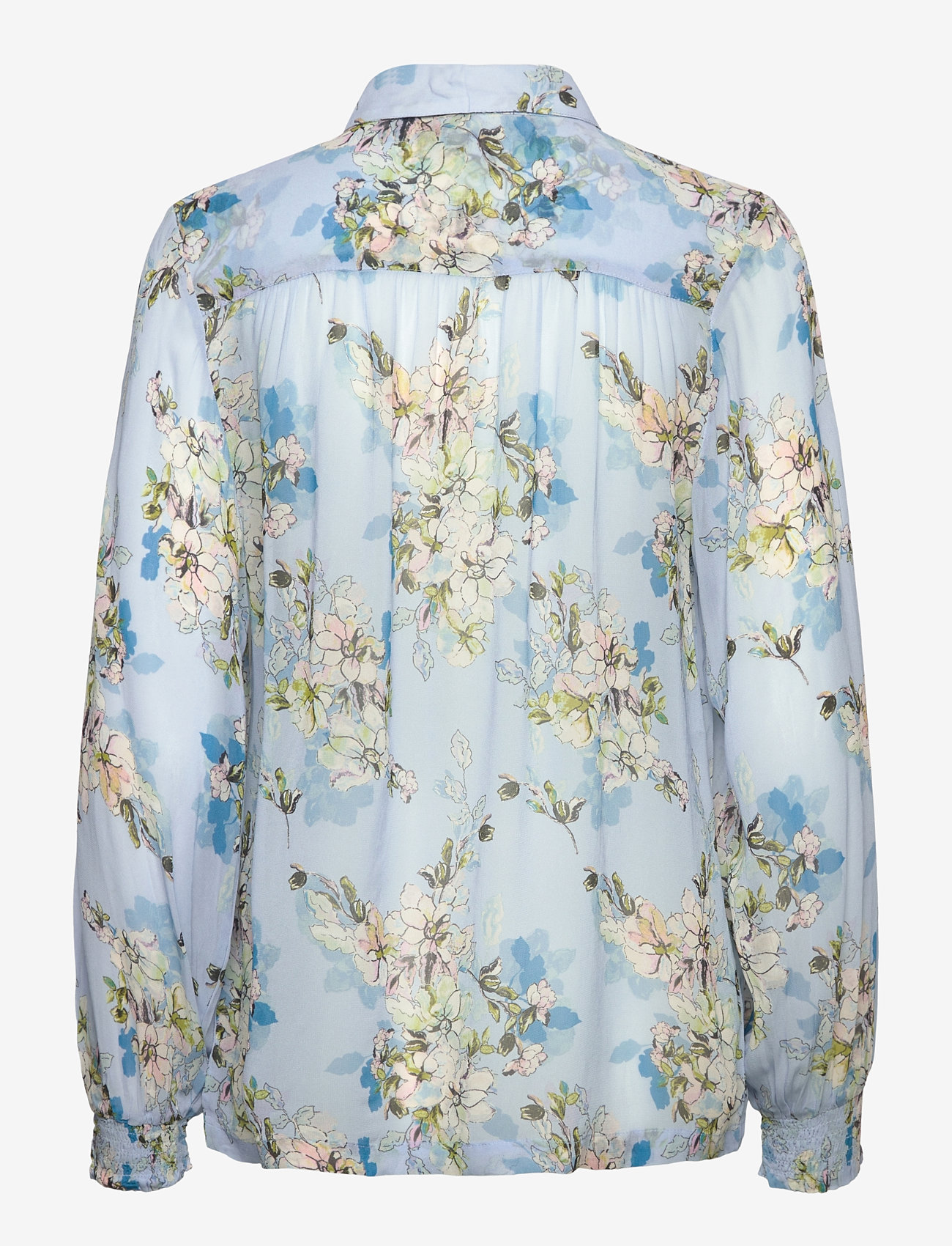 Claire Woman - Shirt CWRenette Flower Leaves - long sleeved blouses - serenity - 1