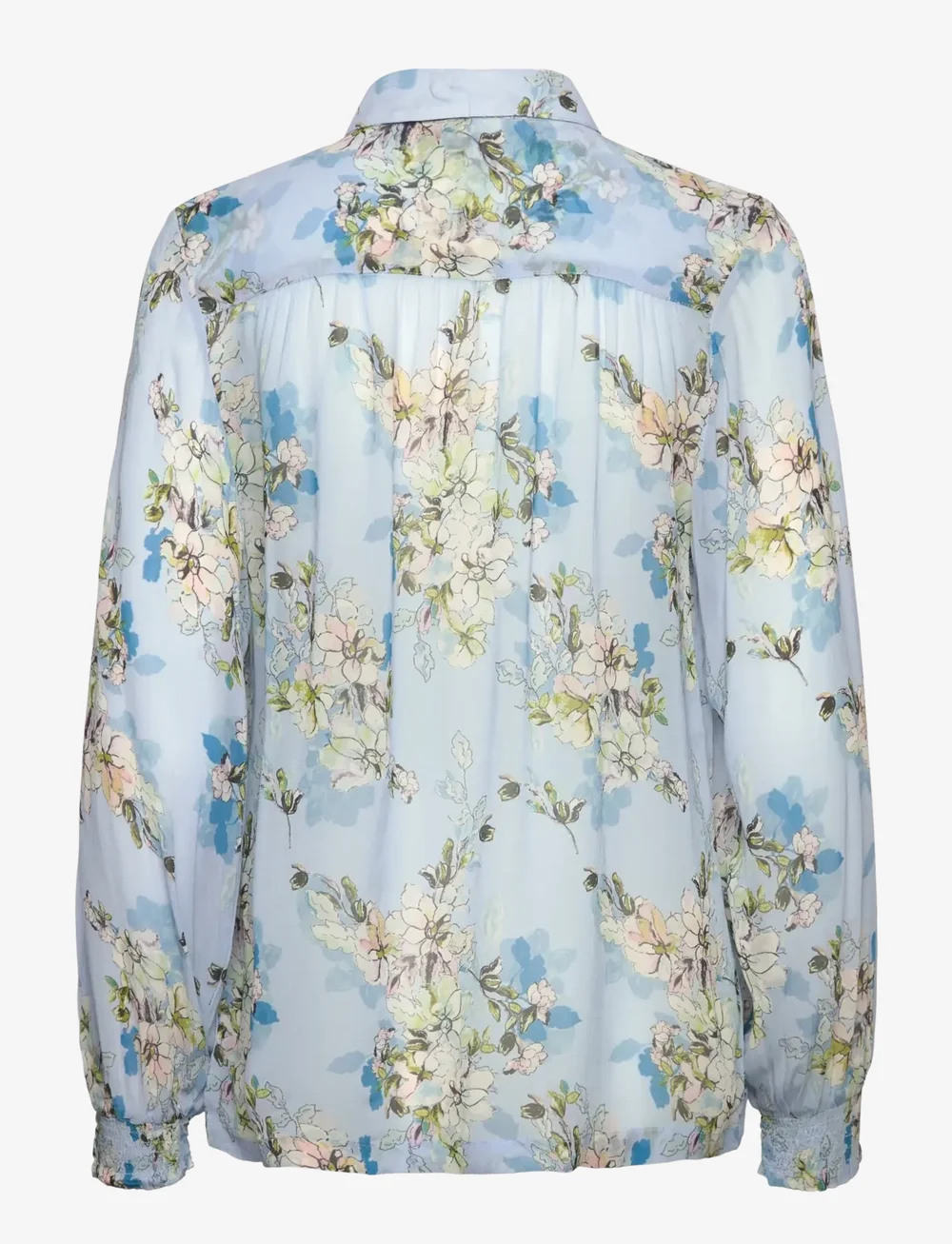 Claire Woman - Shirt CWRenette Flower Leaves - langärmlige blusen - serenity - 1