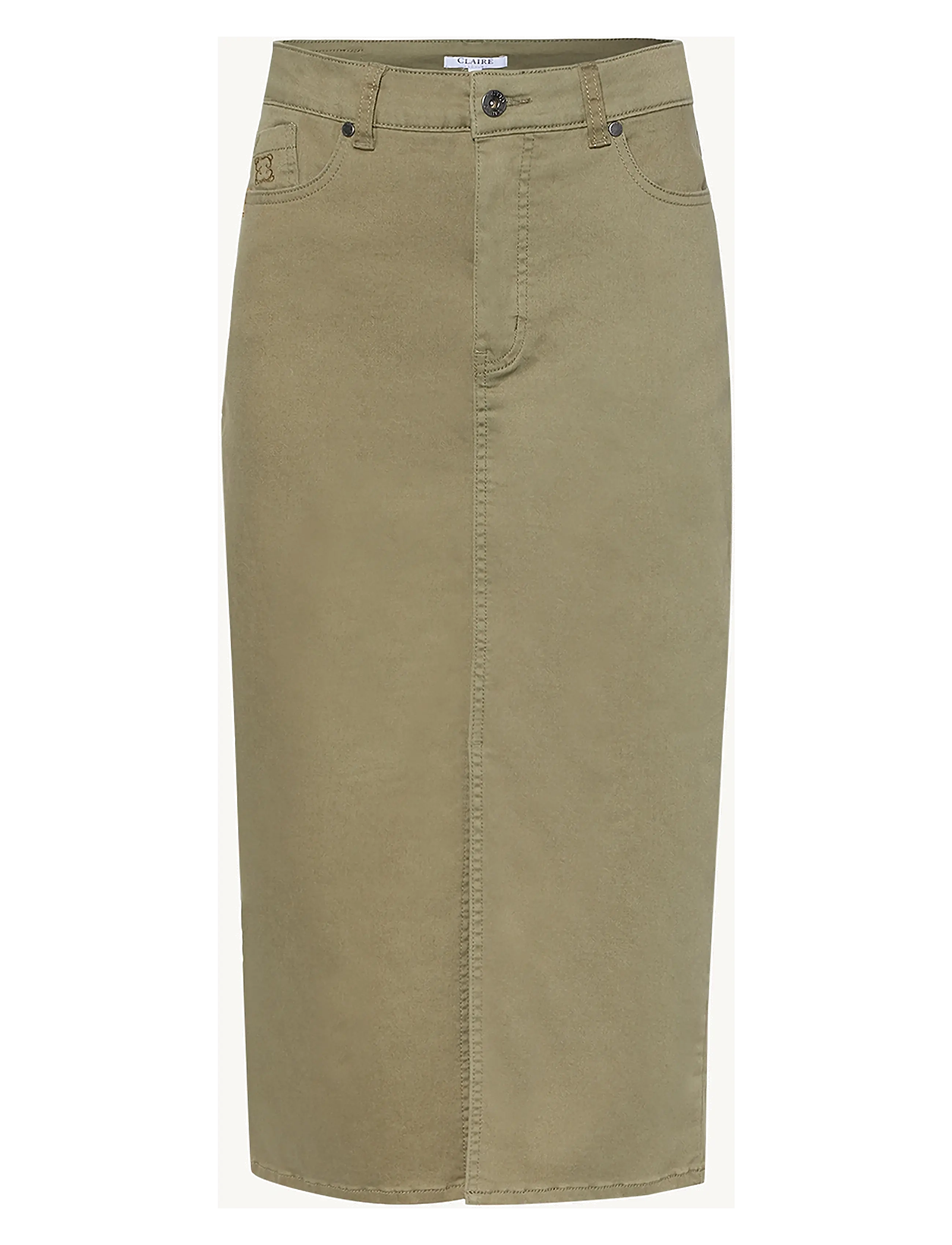 Claire Woman Skirts Cwnanja, Kvinder, Midi Nederdel, Grøn, Str: 38