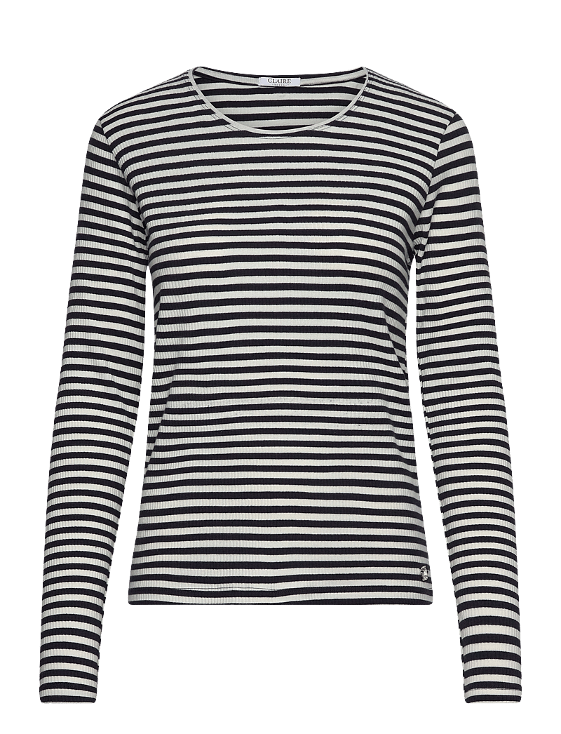 Claire Woman - CWAmy stripe - T-shirt - langärmlige tops - dark navy - 0