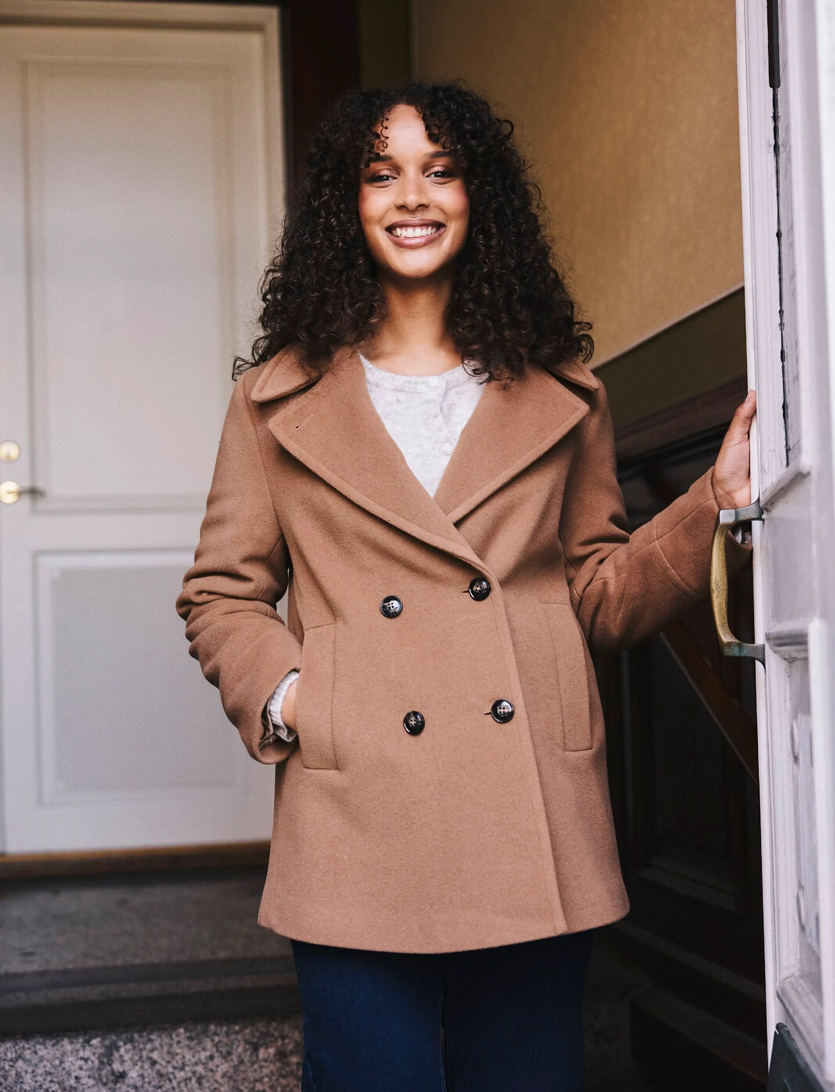 Claire Woman Cwocie, 44, Coats, Braun - Wool Frauen