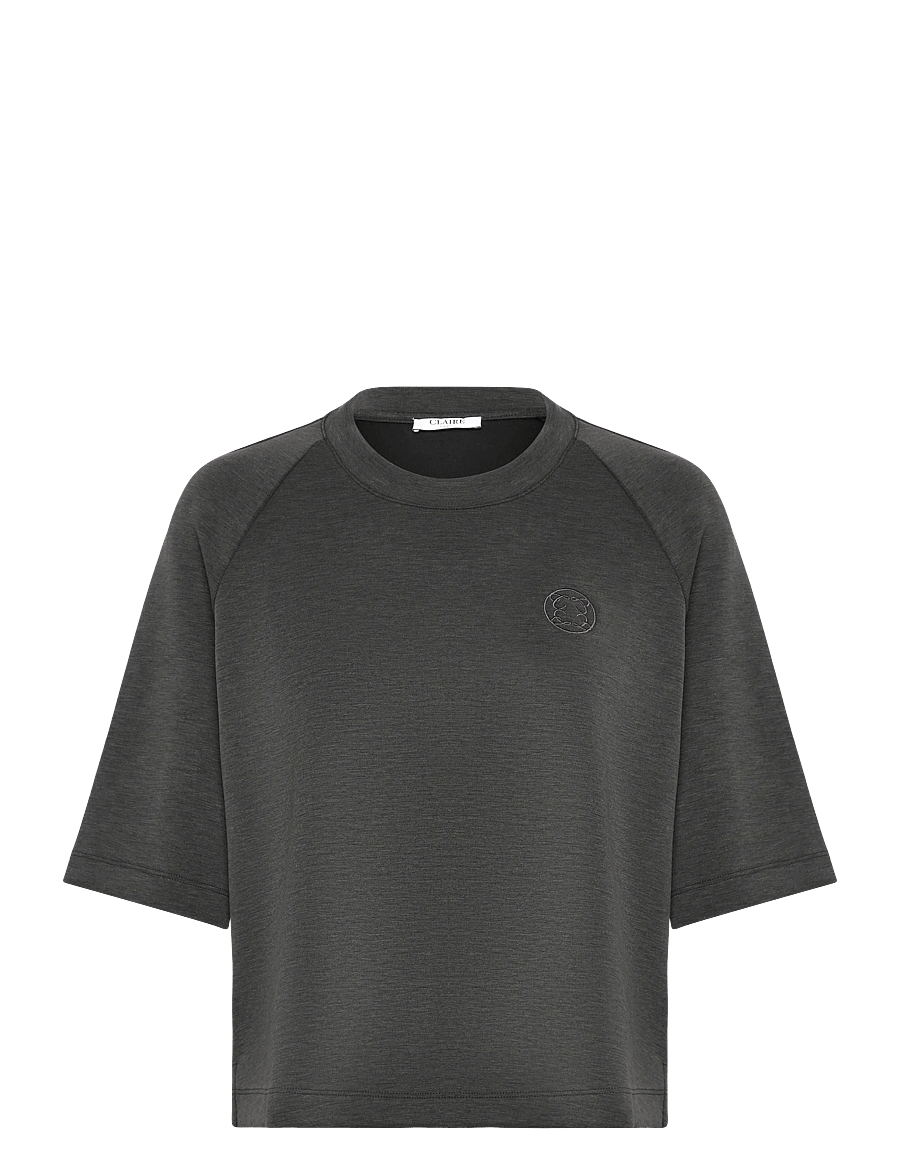 Claire Woman - CWAnnemarie - t-shirts - dark grey melange - 1