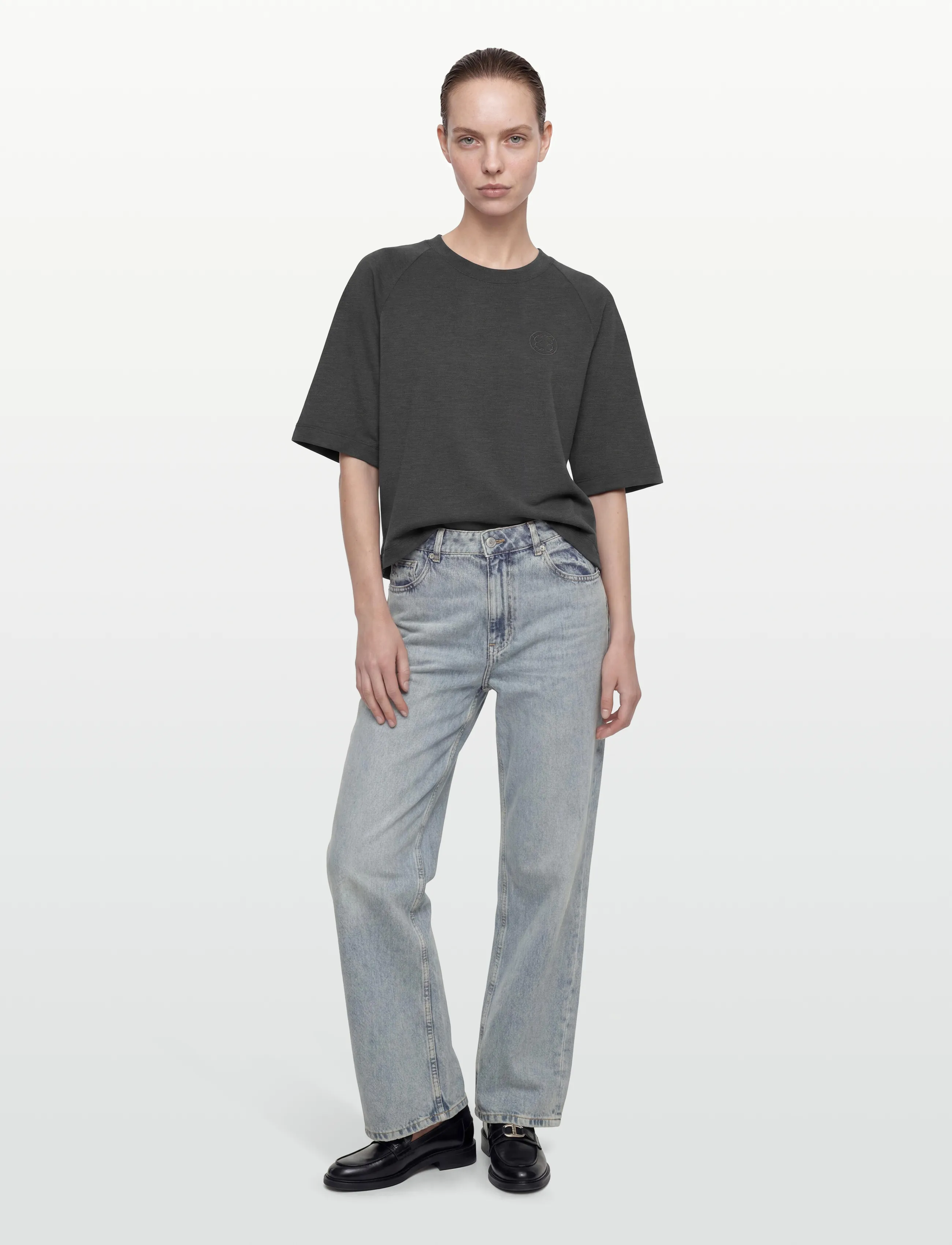 Claire Woman CWAnnemarie - T-shirts & Toppar - DARK GREY MELANGE / grey