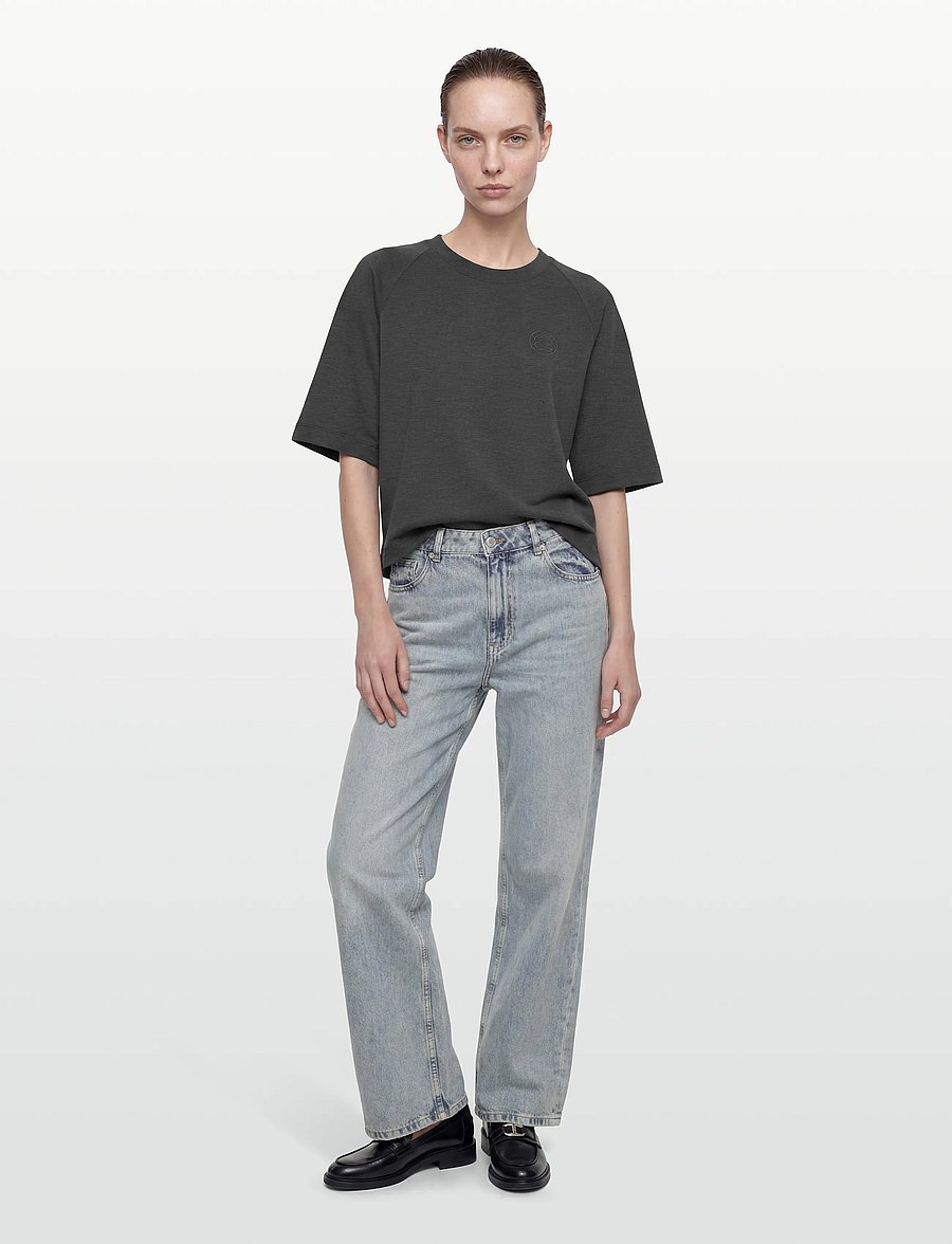 Claire Woman - CWAnnemarie - t-shirts - dark grey melange - 0